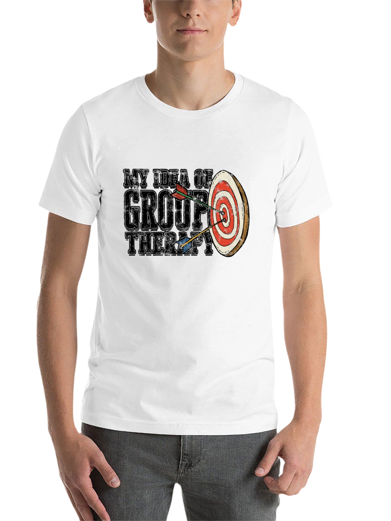Black My Idea of Group Therapy T-Shirt Funny Archery view 14