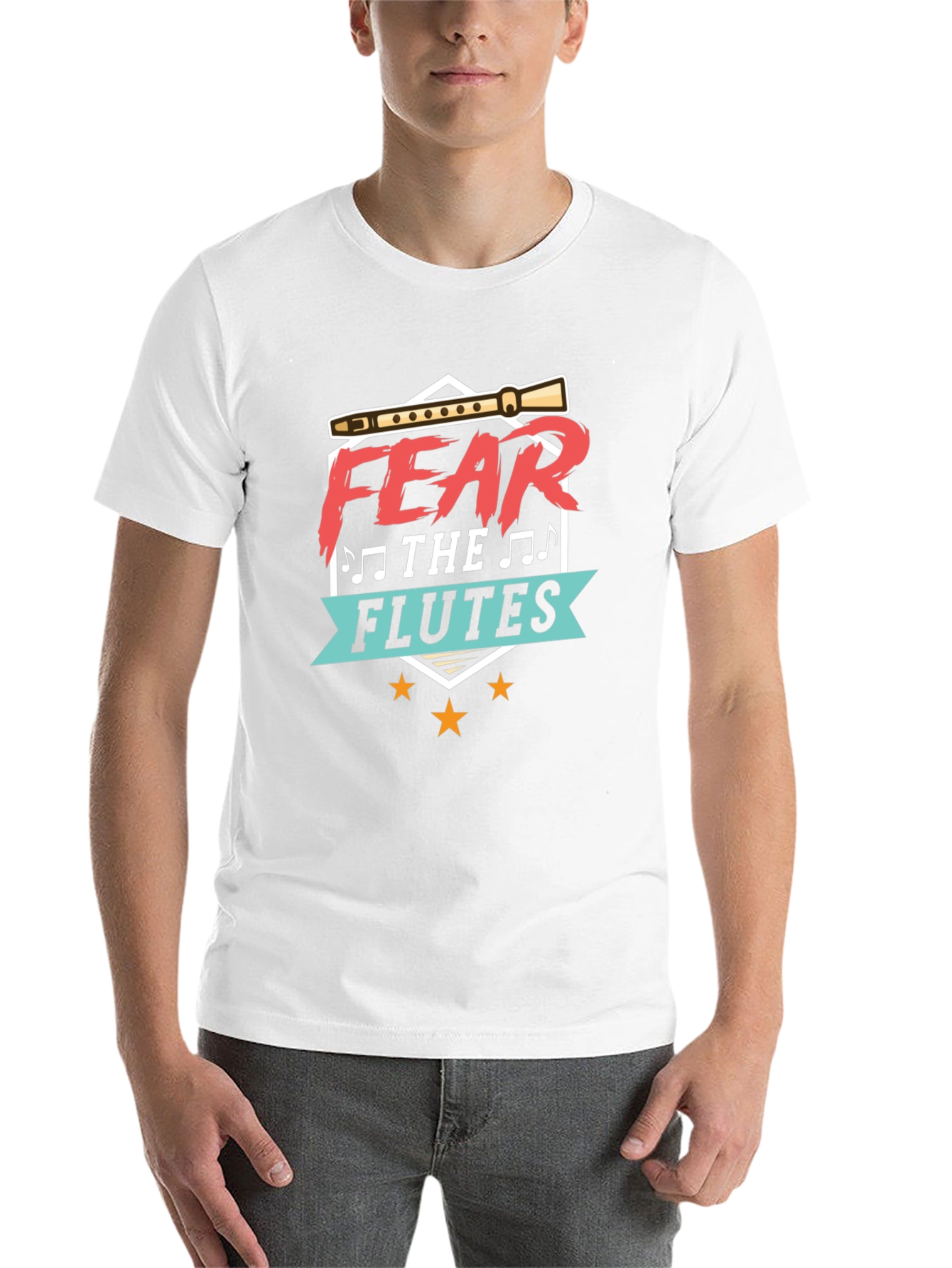 Black Fear The Flutes Funny Music T-Shirt view 14