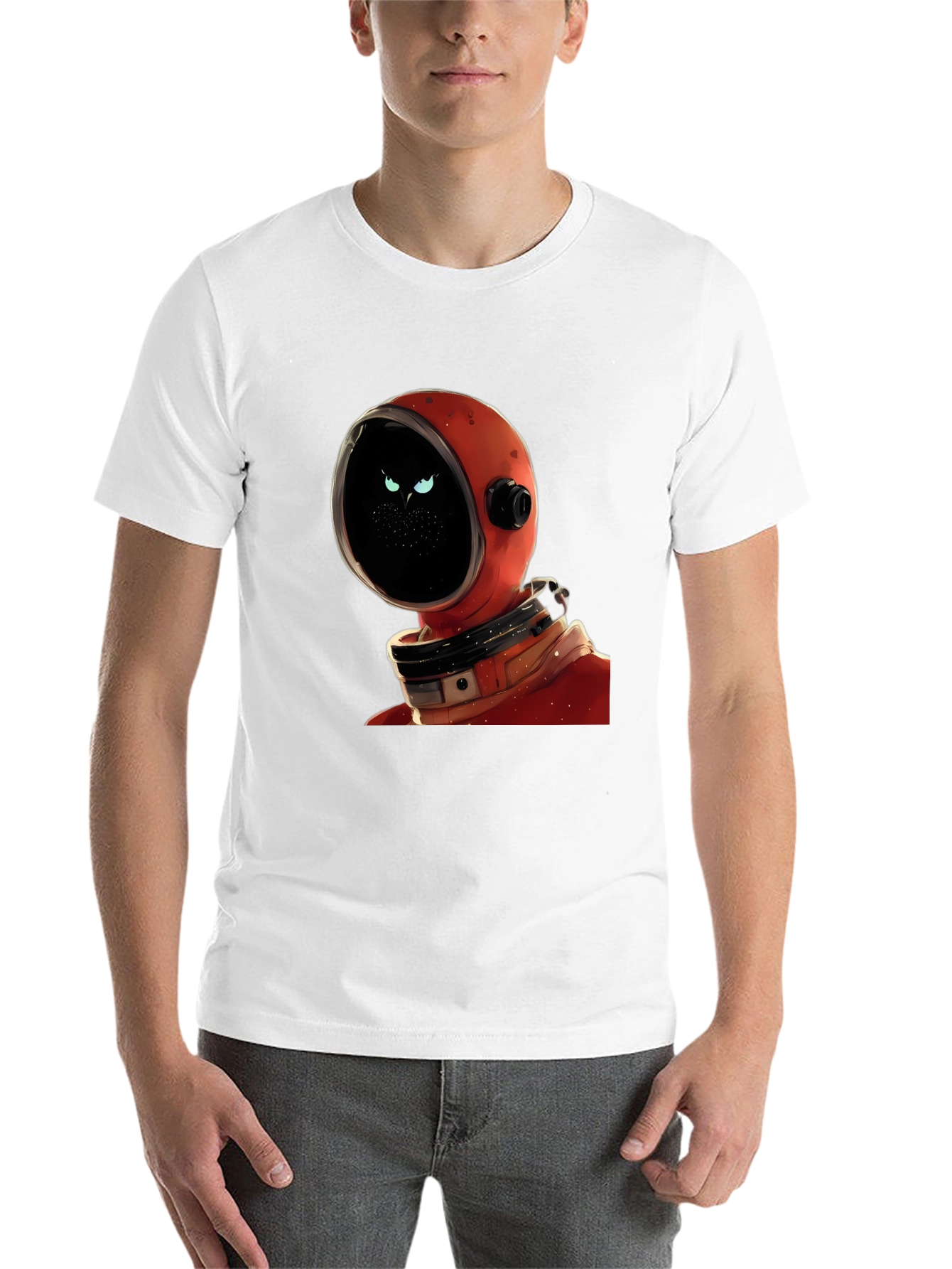 Black Astronaut Cat Graphic Tee - Space Kitty T-Shirt view 14