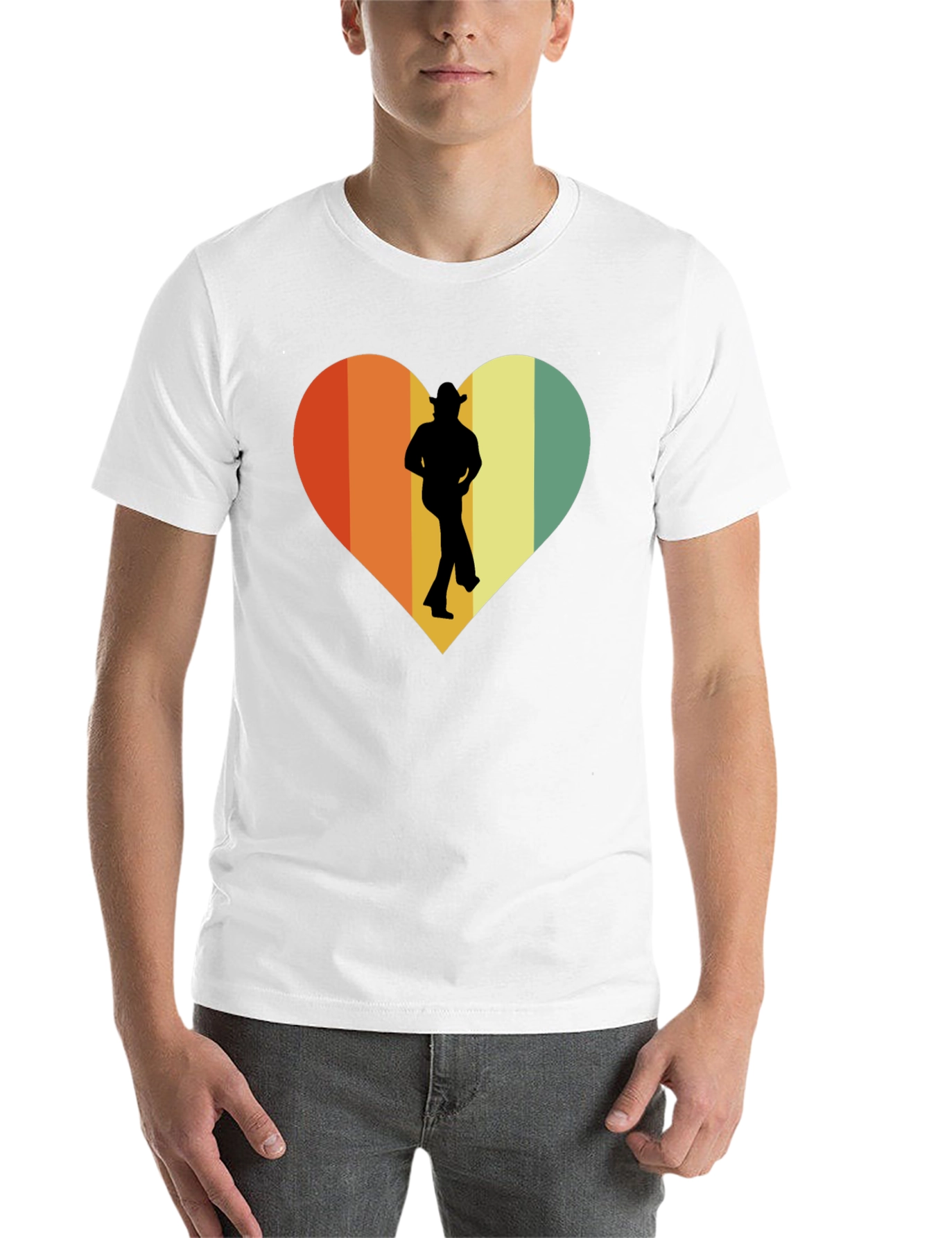 Black Retro Country Dance Heart Graphic T-Shirt view 14