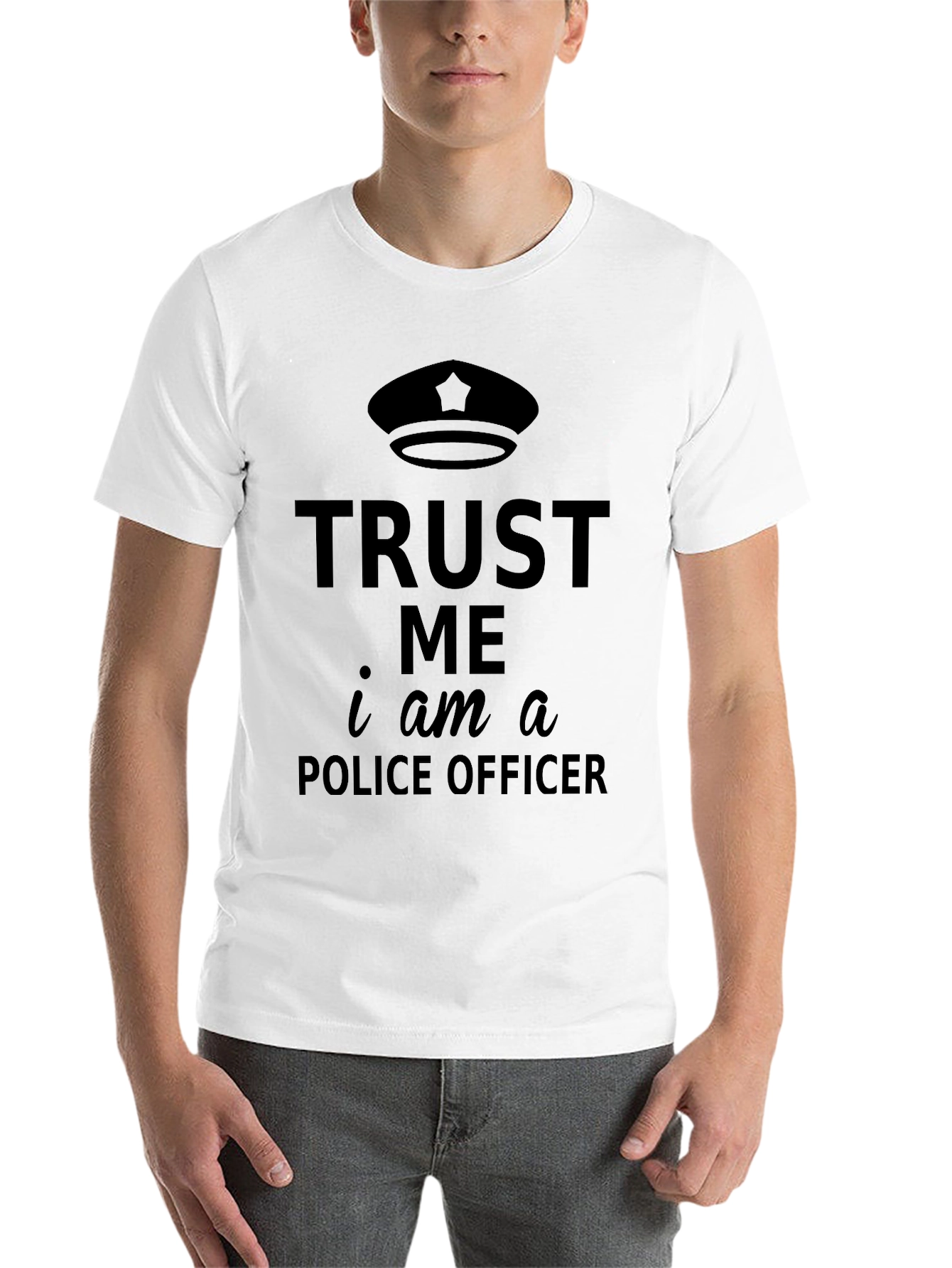 Black Trust Me I'm A Police Officer T-Shirt - Black view 14
