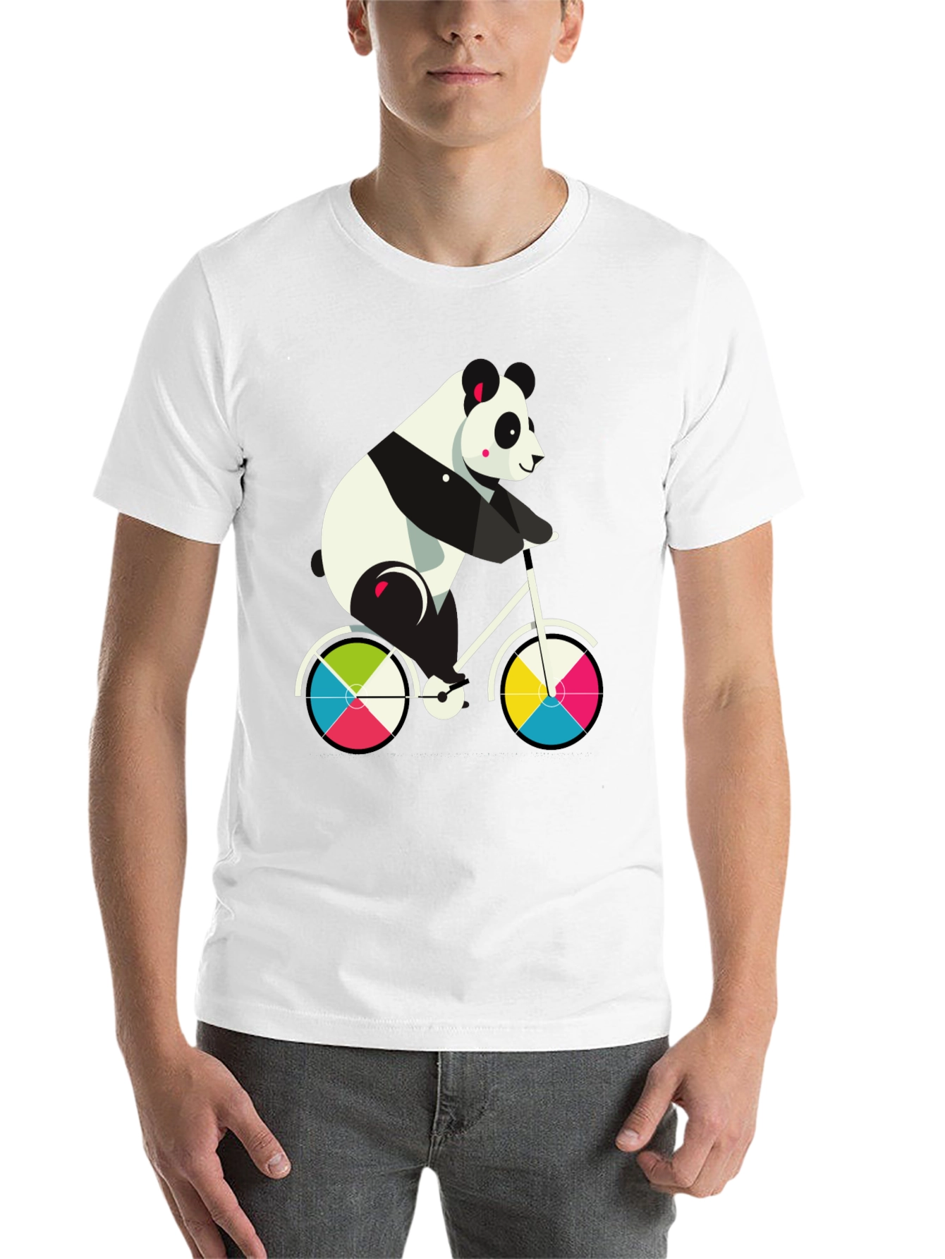 Black Panda on Bike Graphic Tee - Fun & Stylish Cotton T-Shirt view 14