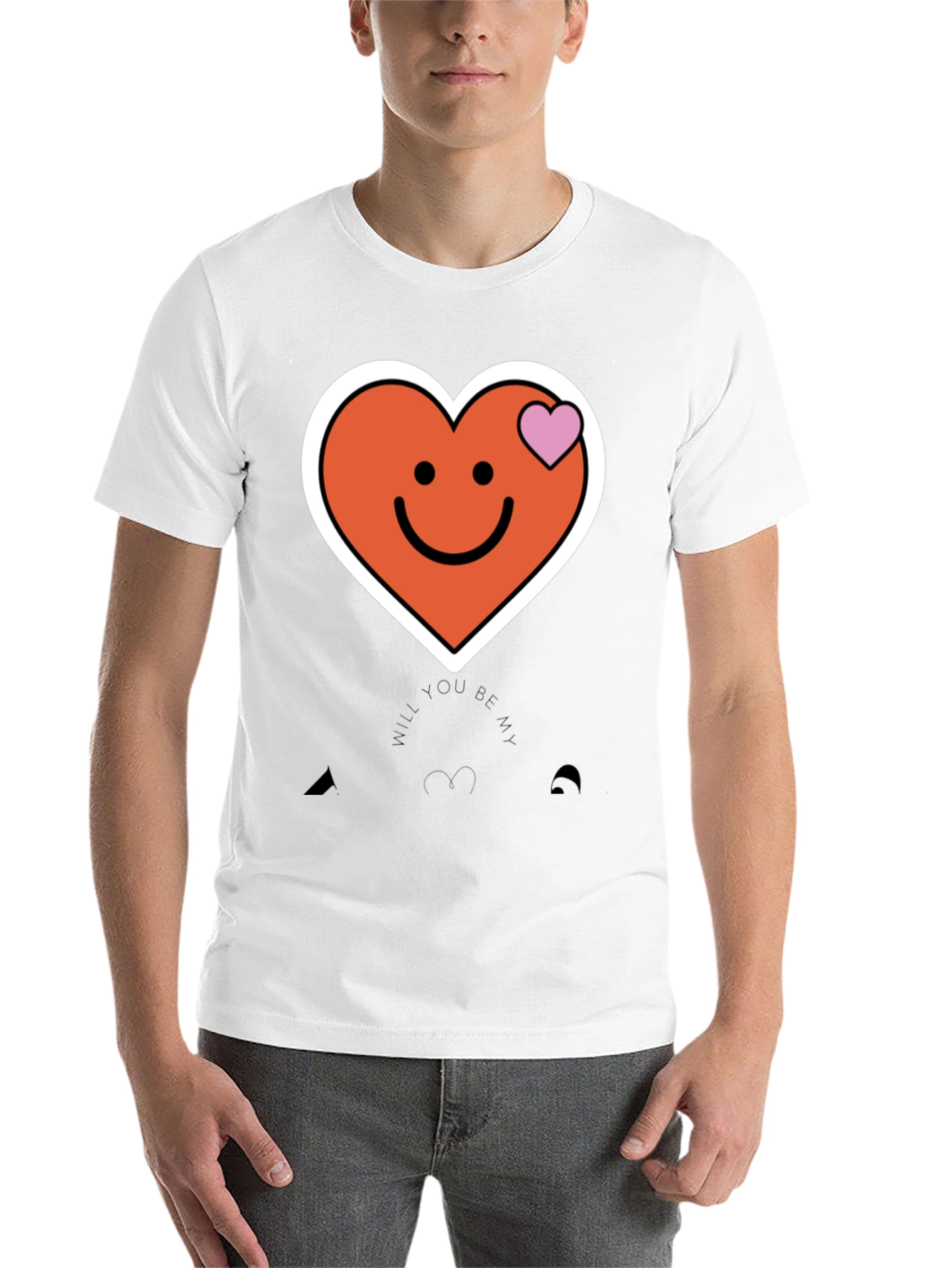 Black Heart Smiley Face Graphic Tee view 14