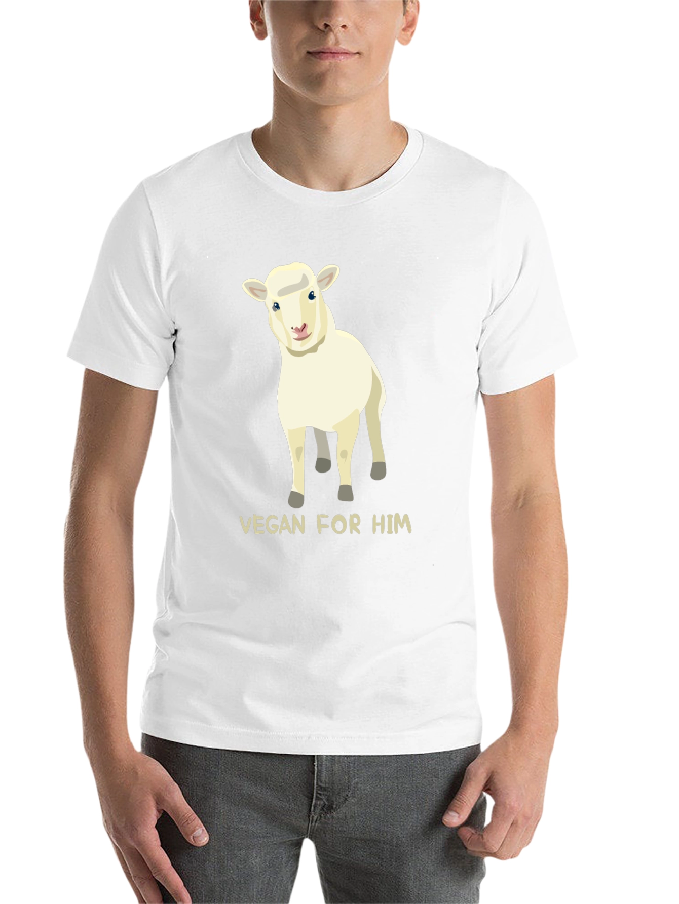 Black Vegan For Him Sheep Graphic Tee view 14