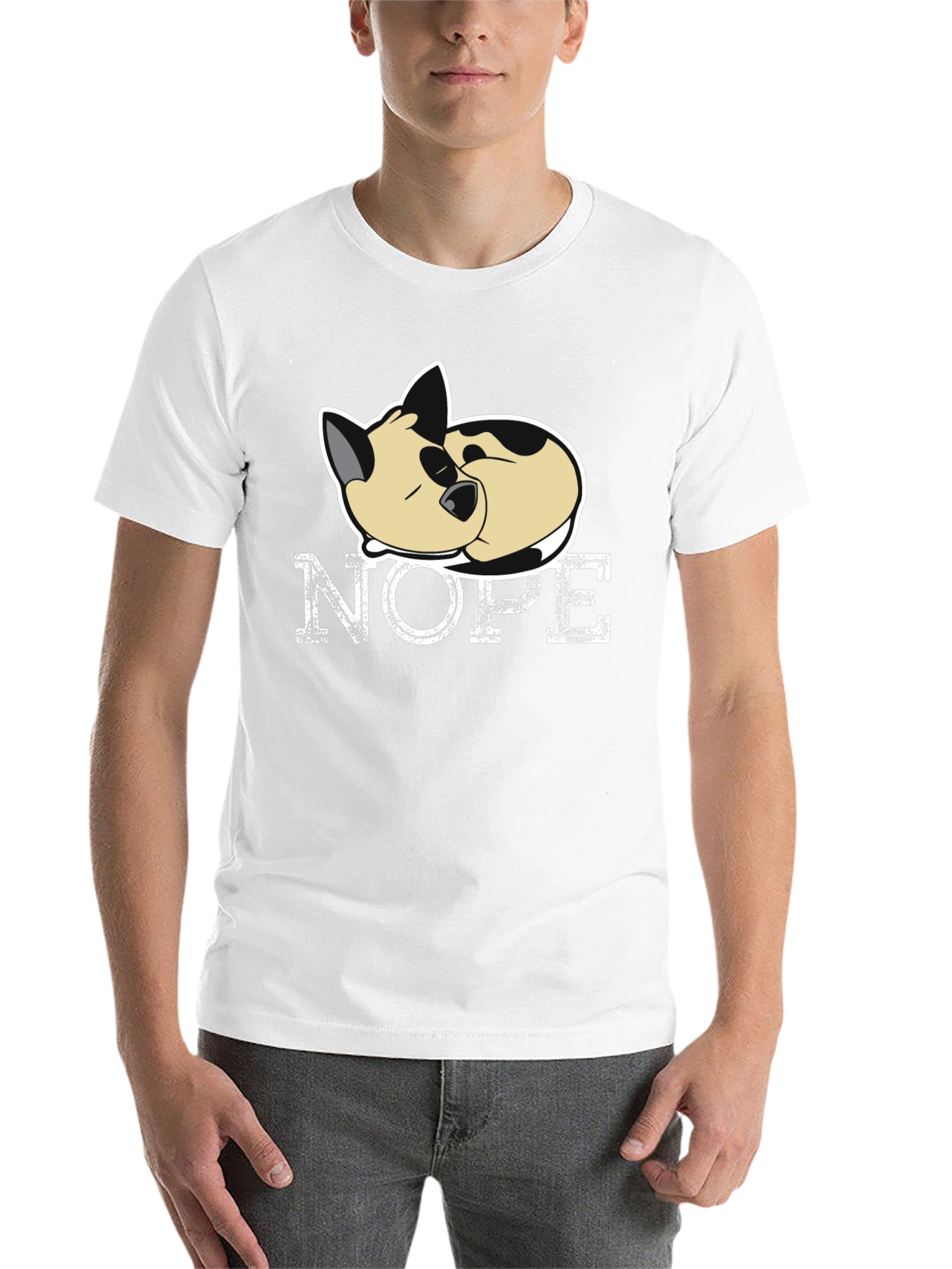 Black Nope Cat T-Shirt - Funny Lazy Cat Tee view 14