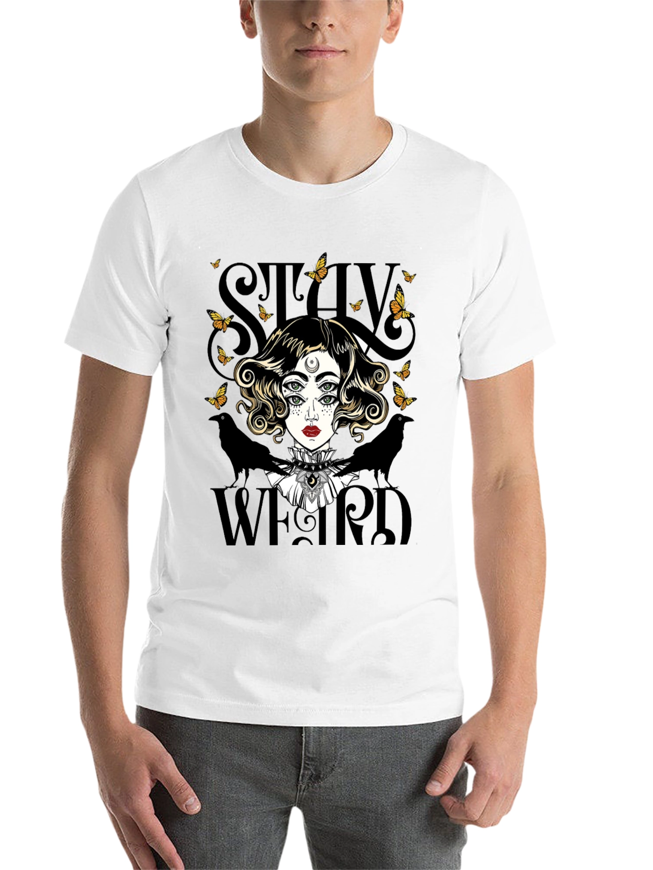 Black Stay Weird Graphic Tee - Unique & Stylish view 14