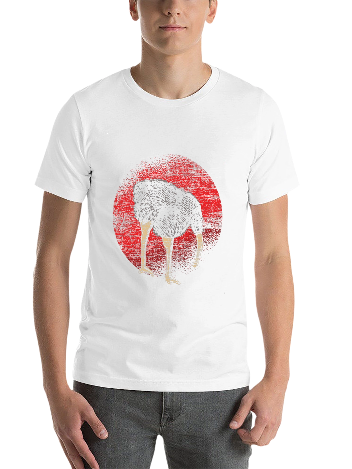 Black Ostrich Head in Sand Graphic Tee - Funny Graphic T-Shirt view 14