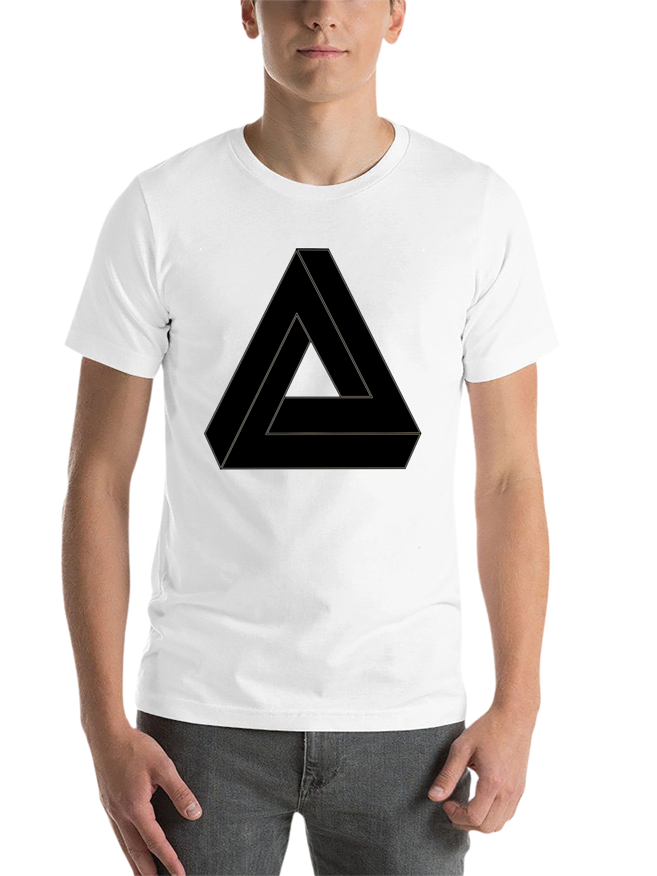 Black Impossible Triangle Graphic Tee - Black view 14