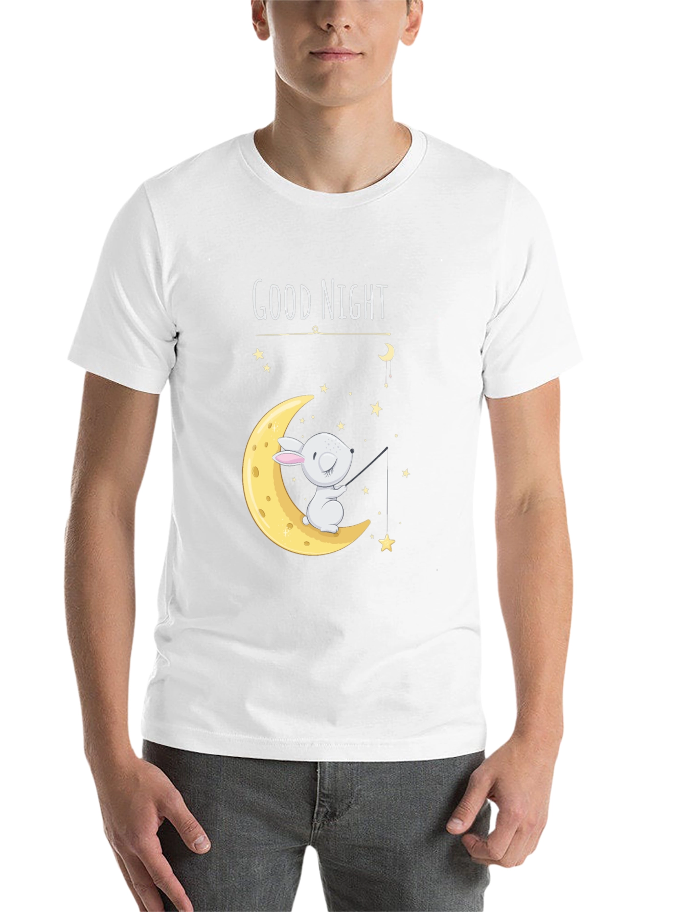 Black Good Night Moon Bunny Graphic Tee view 14