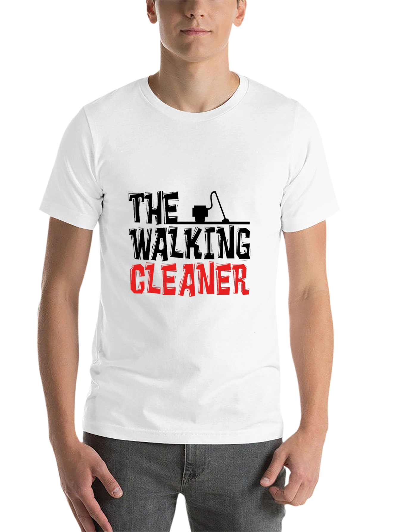 Black The Walking Cleaner Graphic T-Shirt view 14