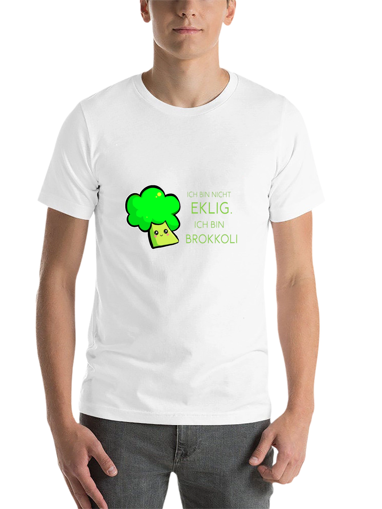 Black Funny Broccoli T-Shirt - "I am not disgusting" view 14