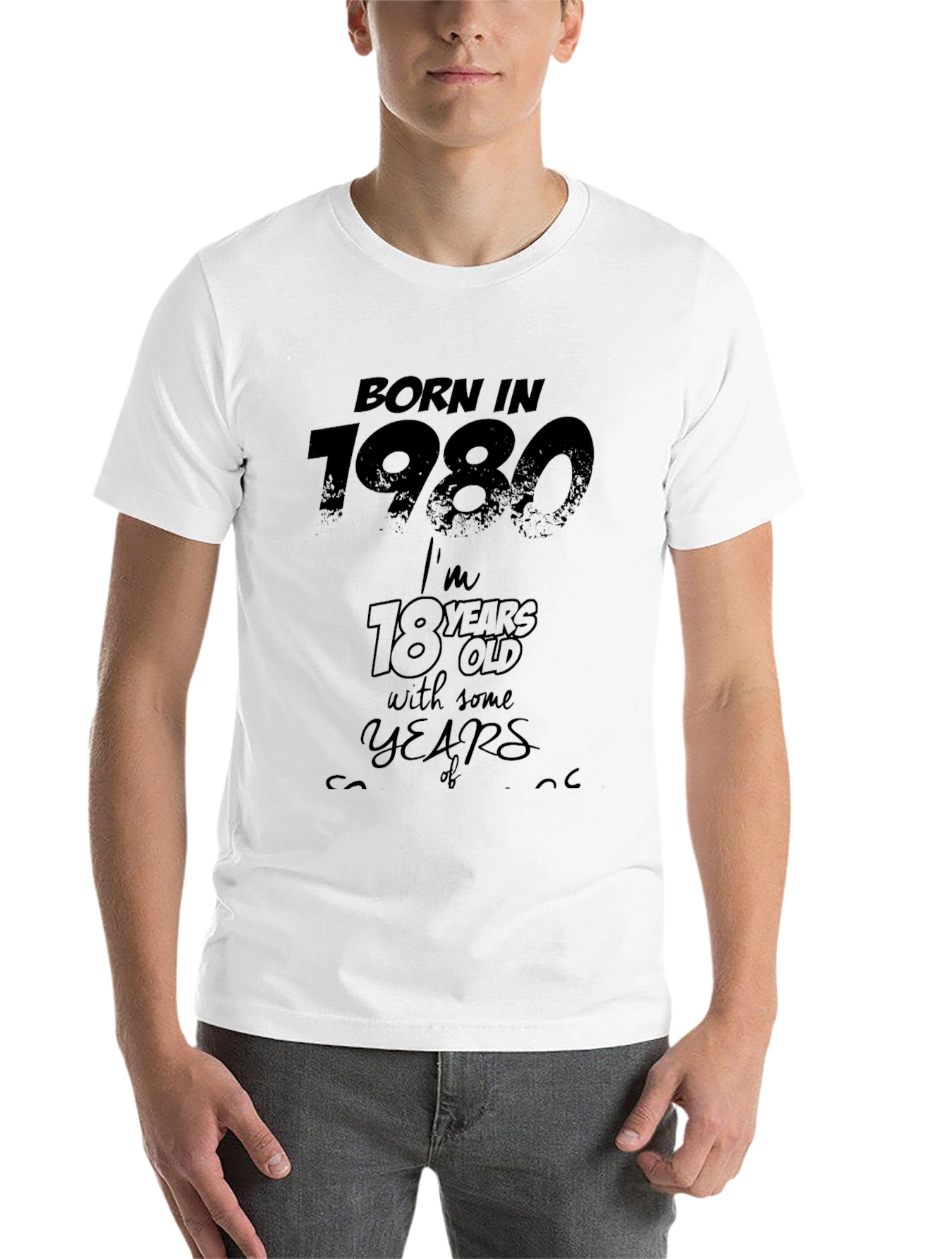 Black Born In 1980 T-Shirt view 14