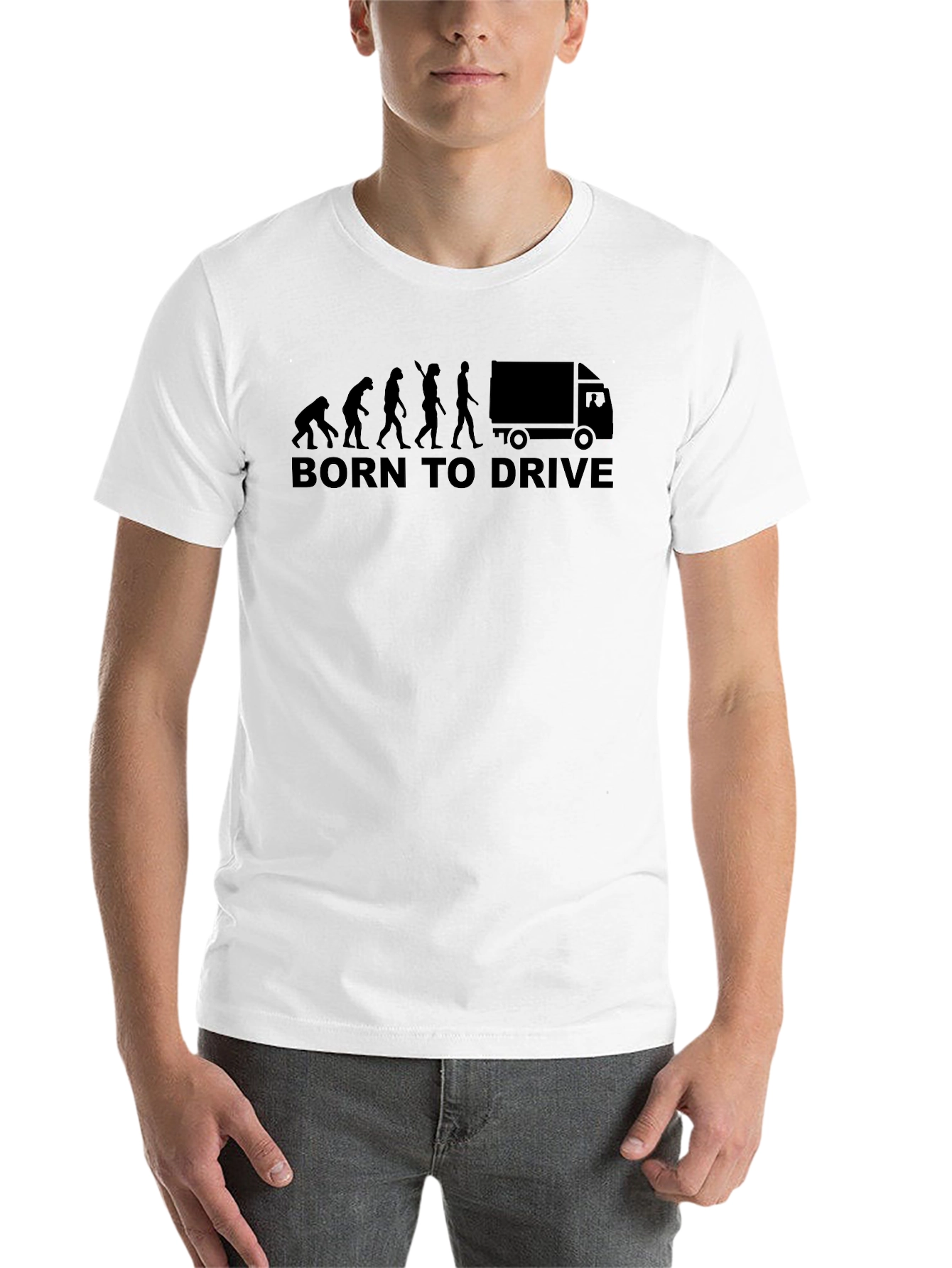 Black Born to Drive Evolution T-Shirt - Trucker Tee view 14