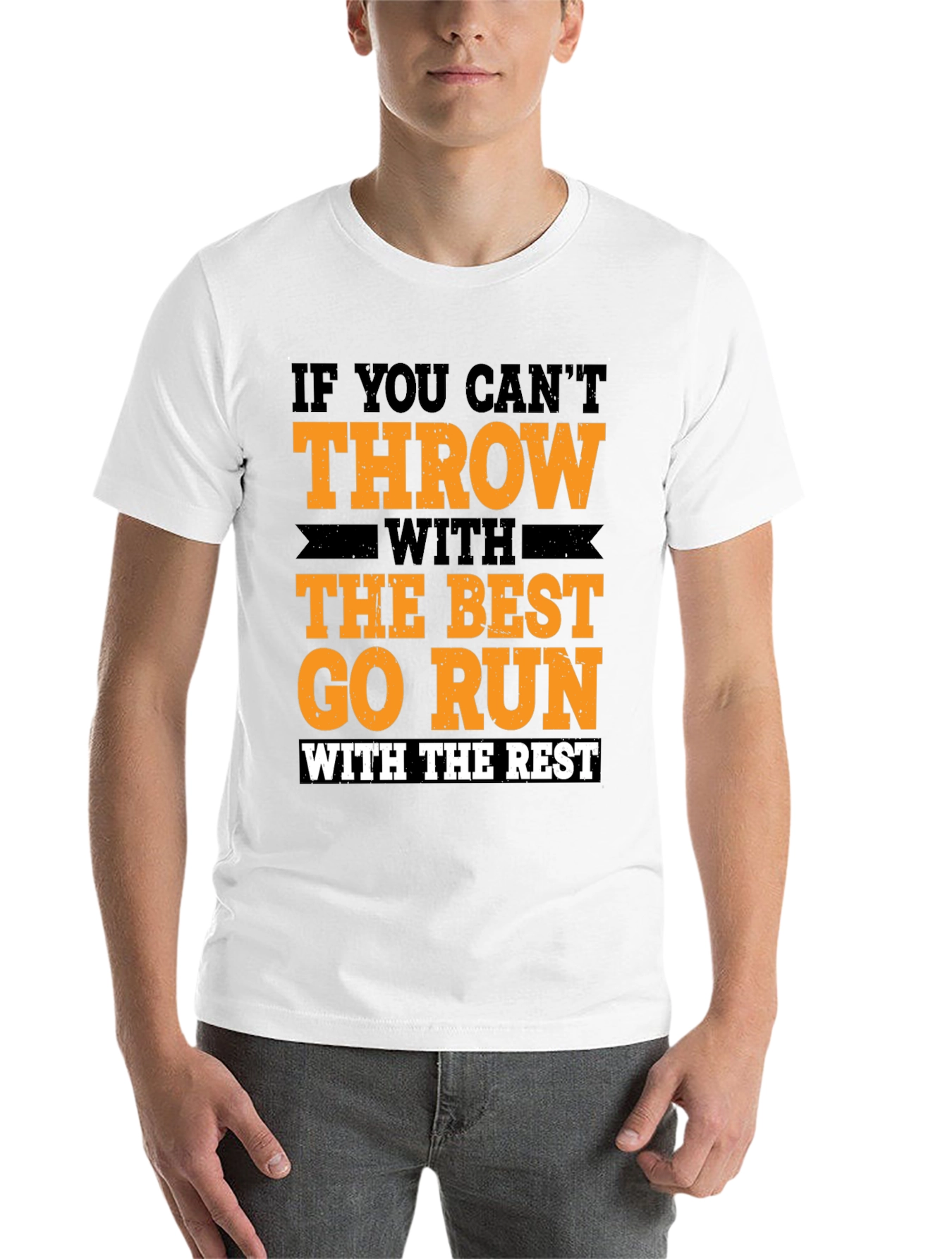 Black Funny Thrower's T-Shirt: If You Can't Throw, Go Run! view 14