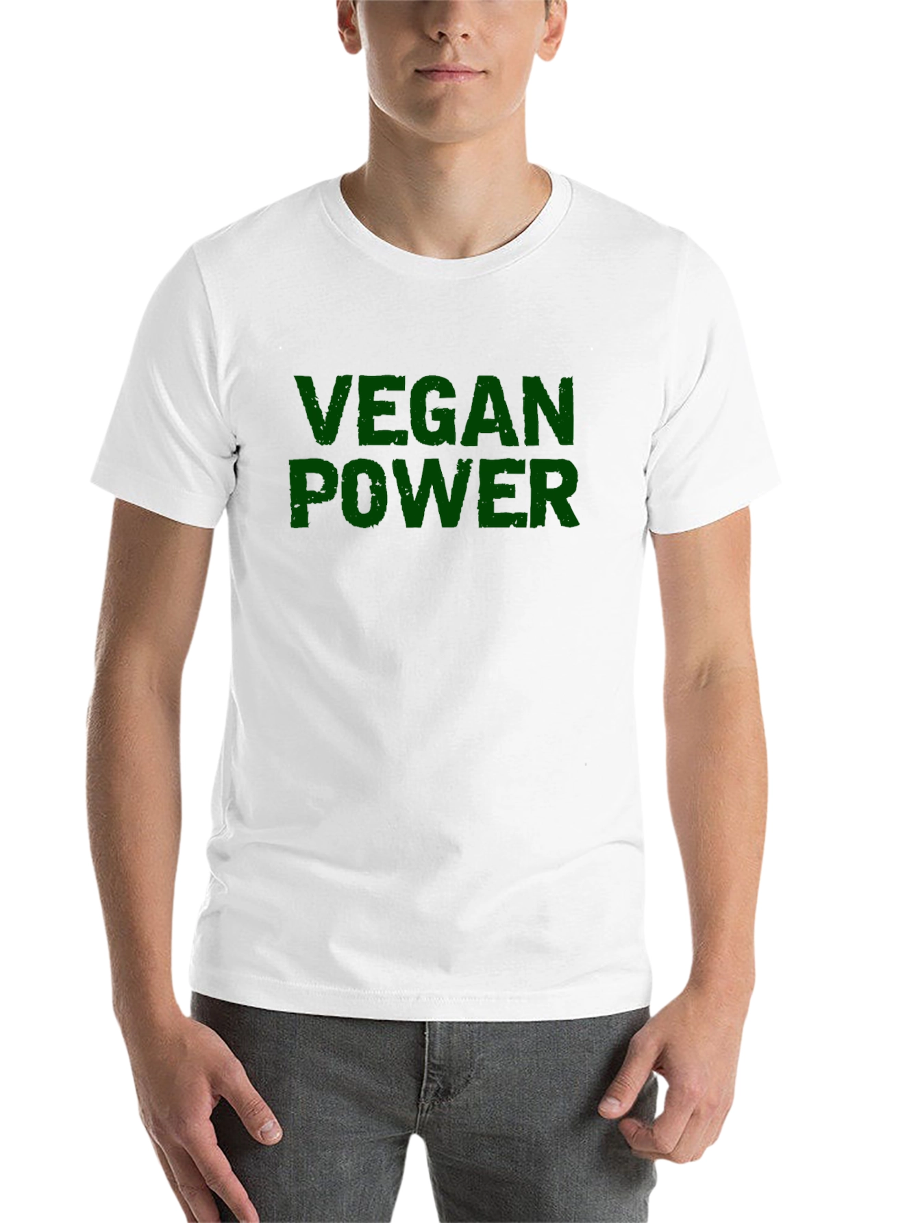 Vegan Power Graphic Tee - Black Cotton T-Shirt - 14