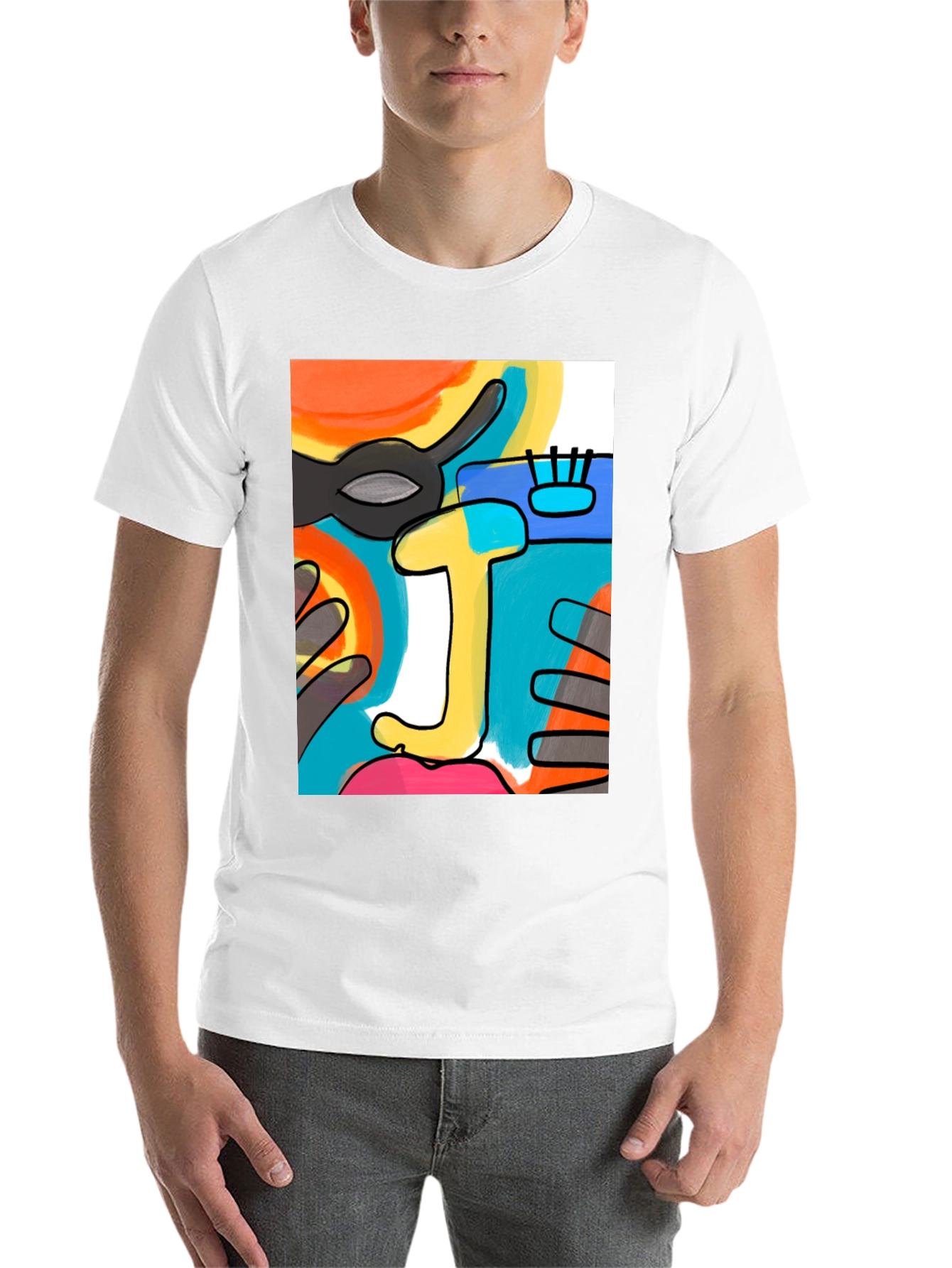 Black Abstract Art Graphic Tee view 14