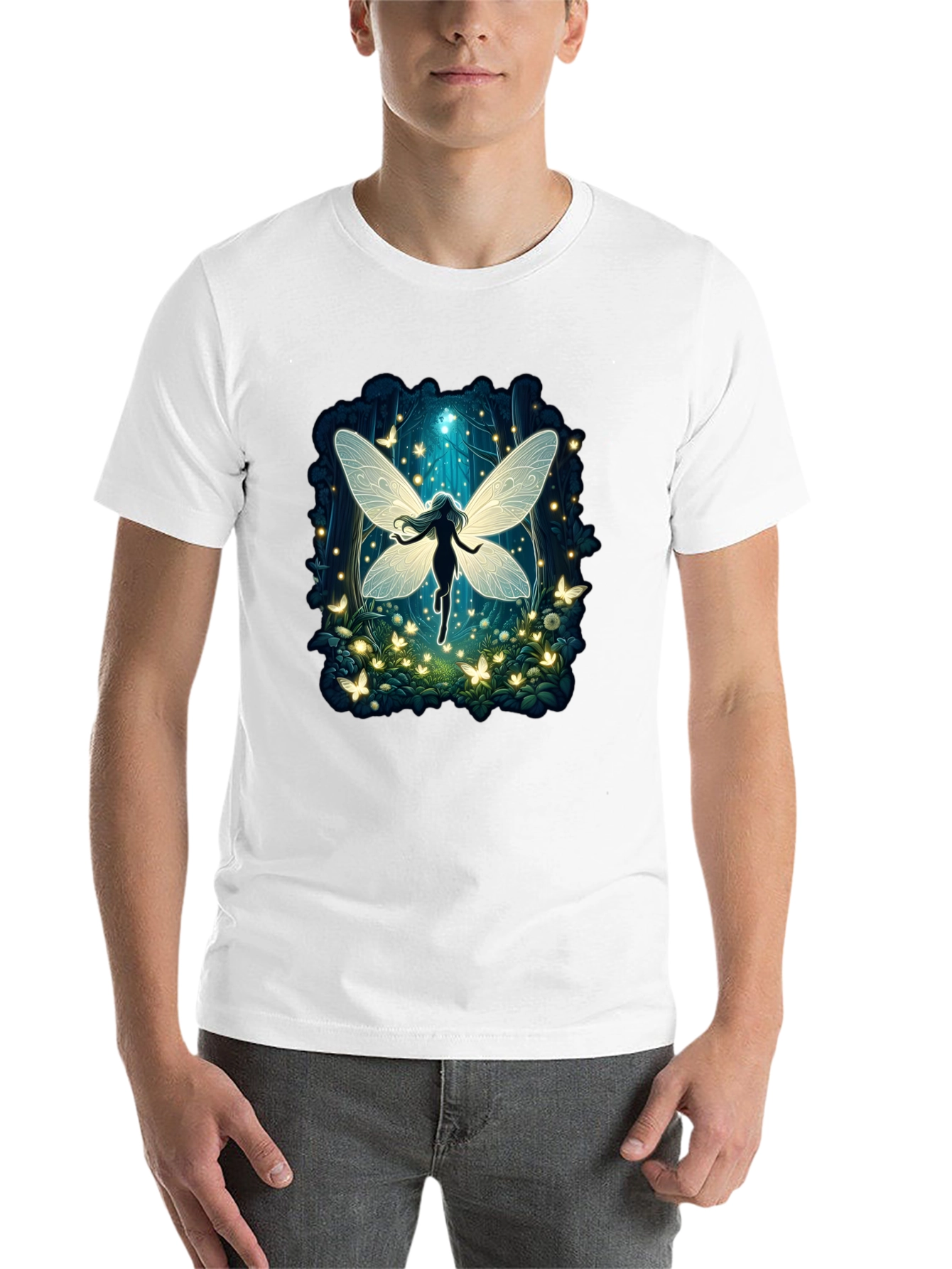Black Fairy Tale Tee: Enchanted Forest Graphic T-Shirt view 14