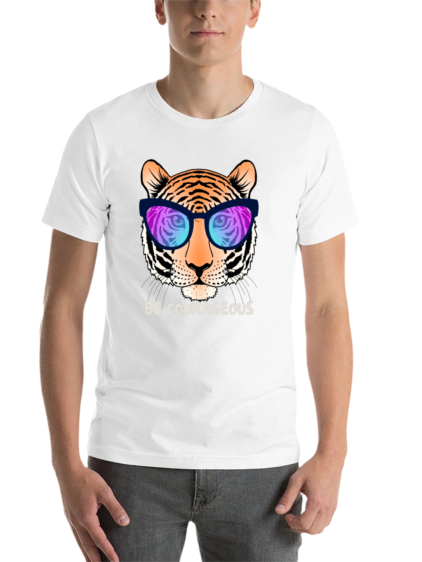 Black Cool Tiger Graphic Tee - Be Courageous! view 14