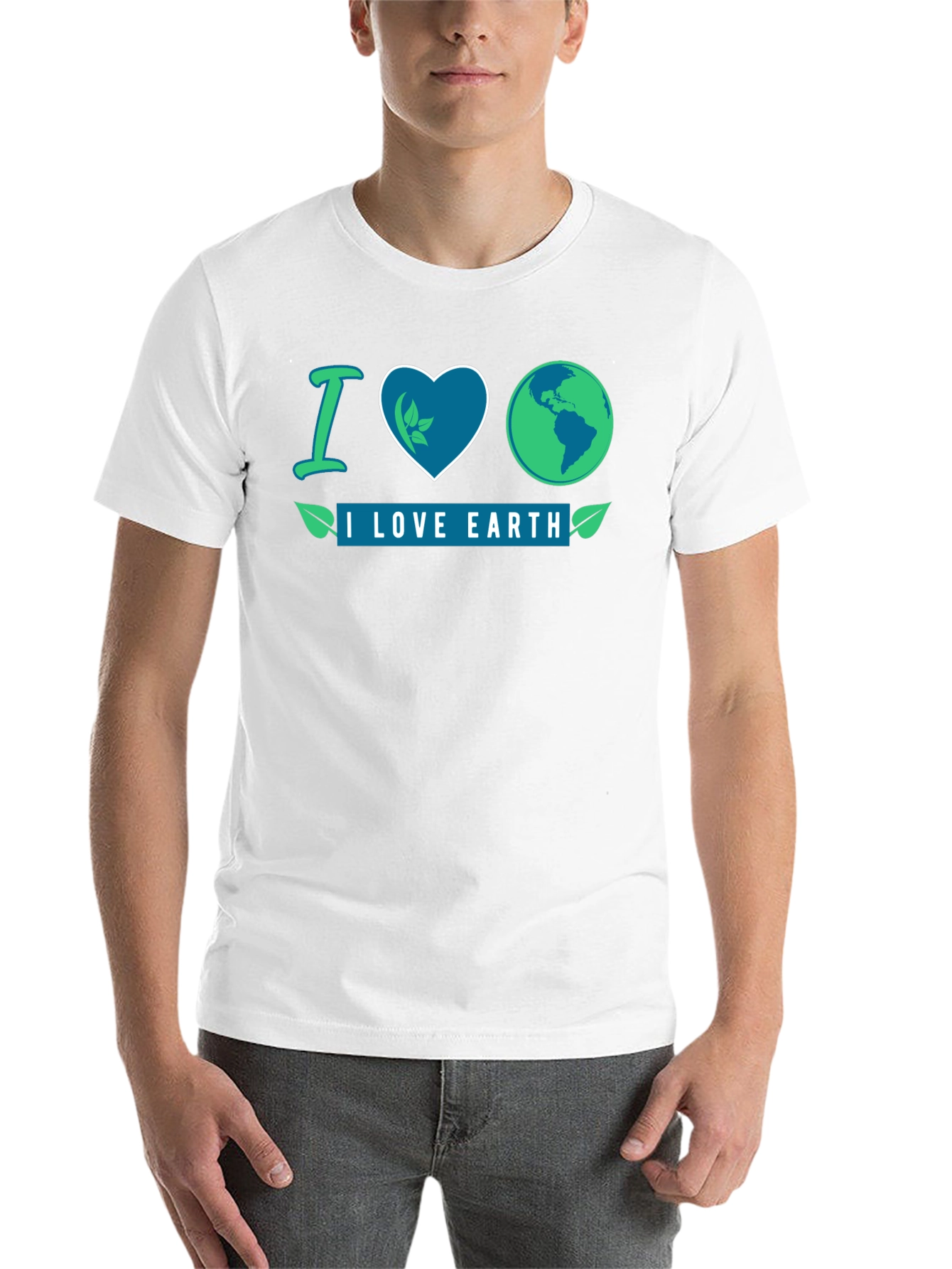 Black I Love Earth Black Graphic T-Shirt view 14
