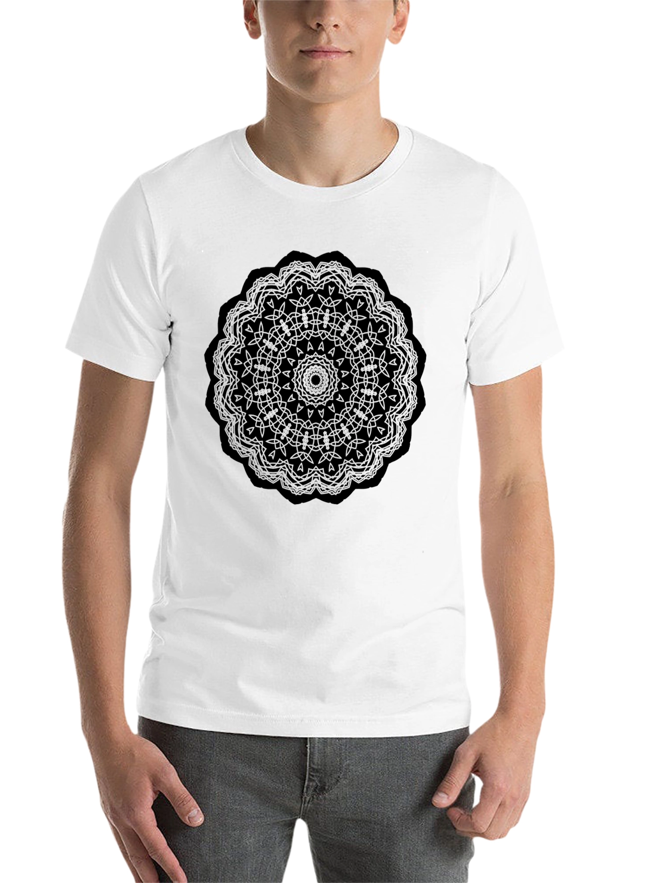 Mandala Print Black T-Shirt - 14