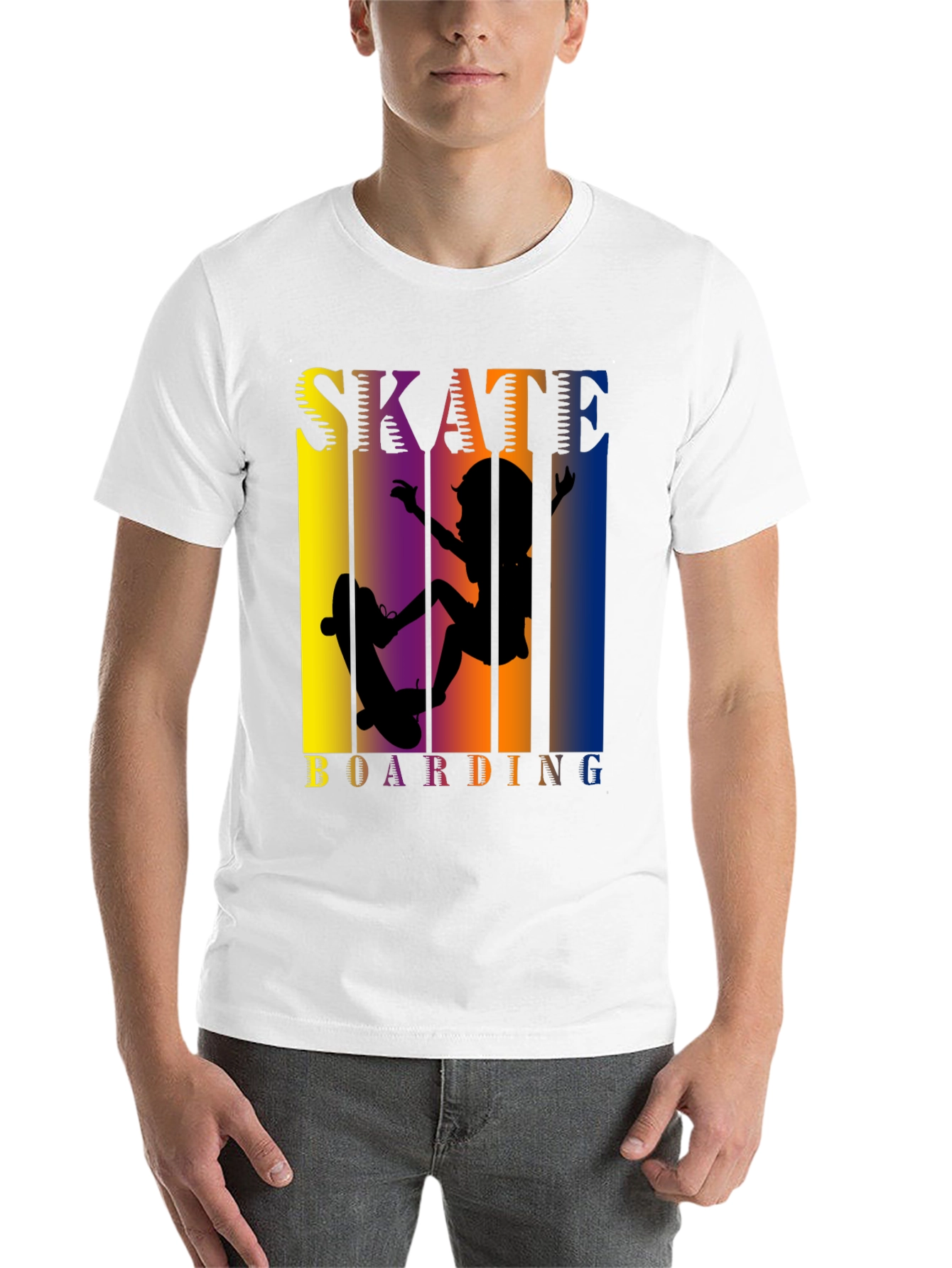 Black Skateboarding Graphic Tee - Cool Skater Design view 14