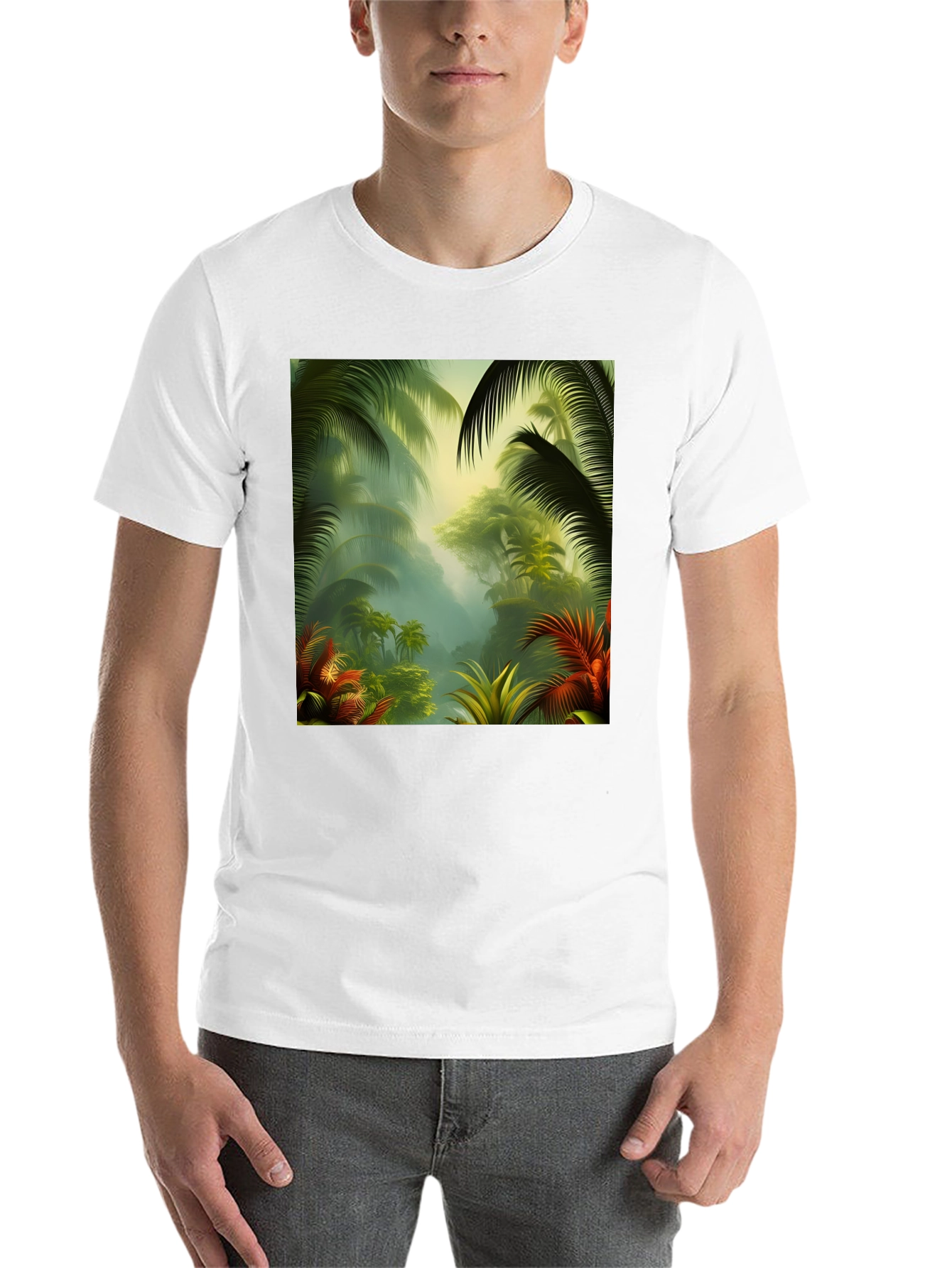 Black Tropical Jungle T-Shirt view 14