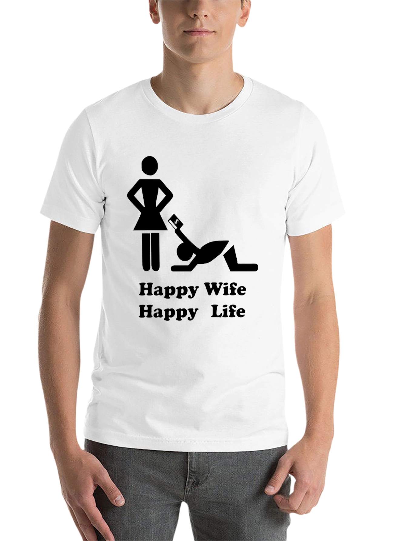 Black Happy Wife Happy Life Graphic Tee view 14