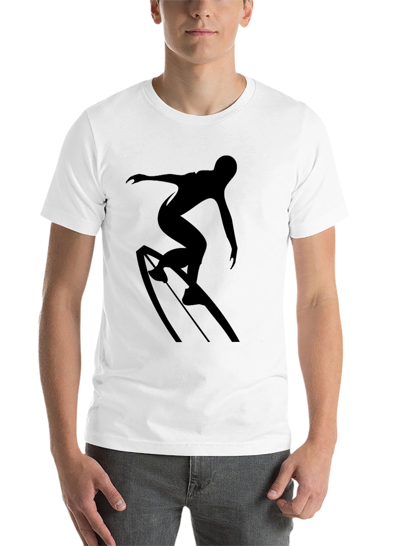 Black Surfer Silhouette Graphic Tee - Black T-Shirt view 14