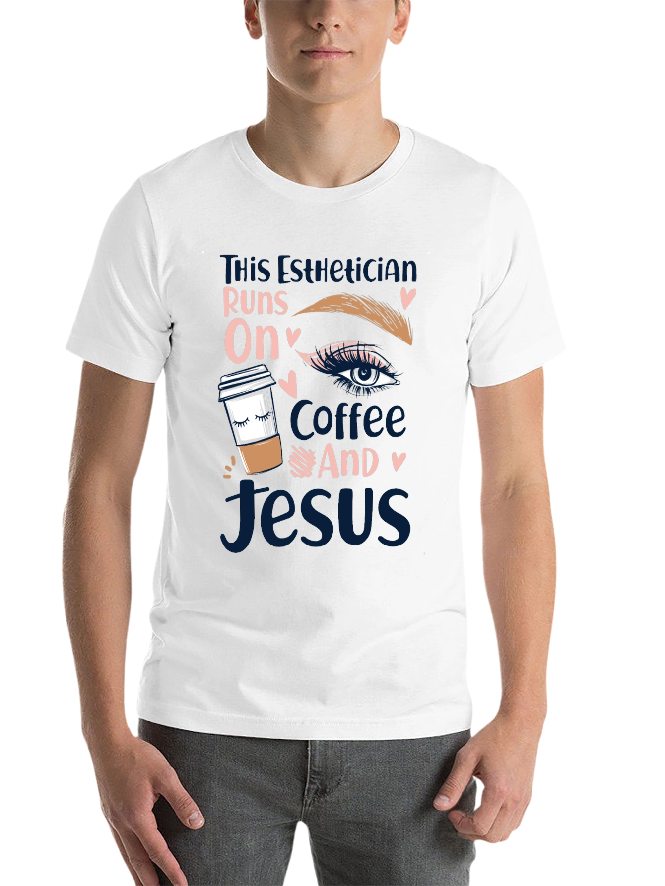 Black Esthetician Coffee and Jesus T-Shirt view 14