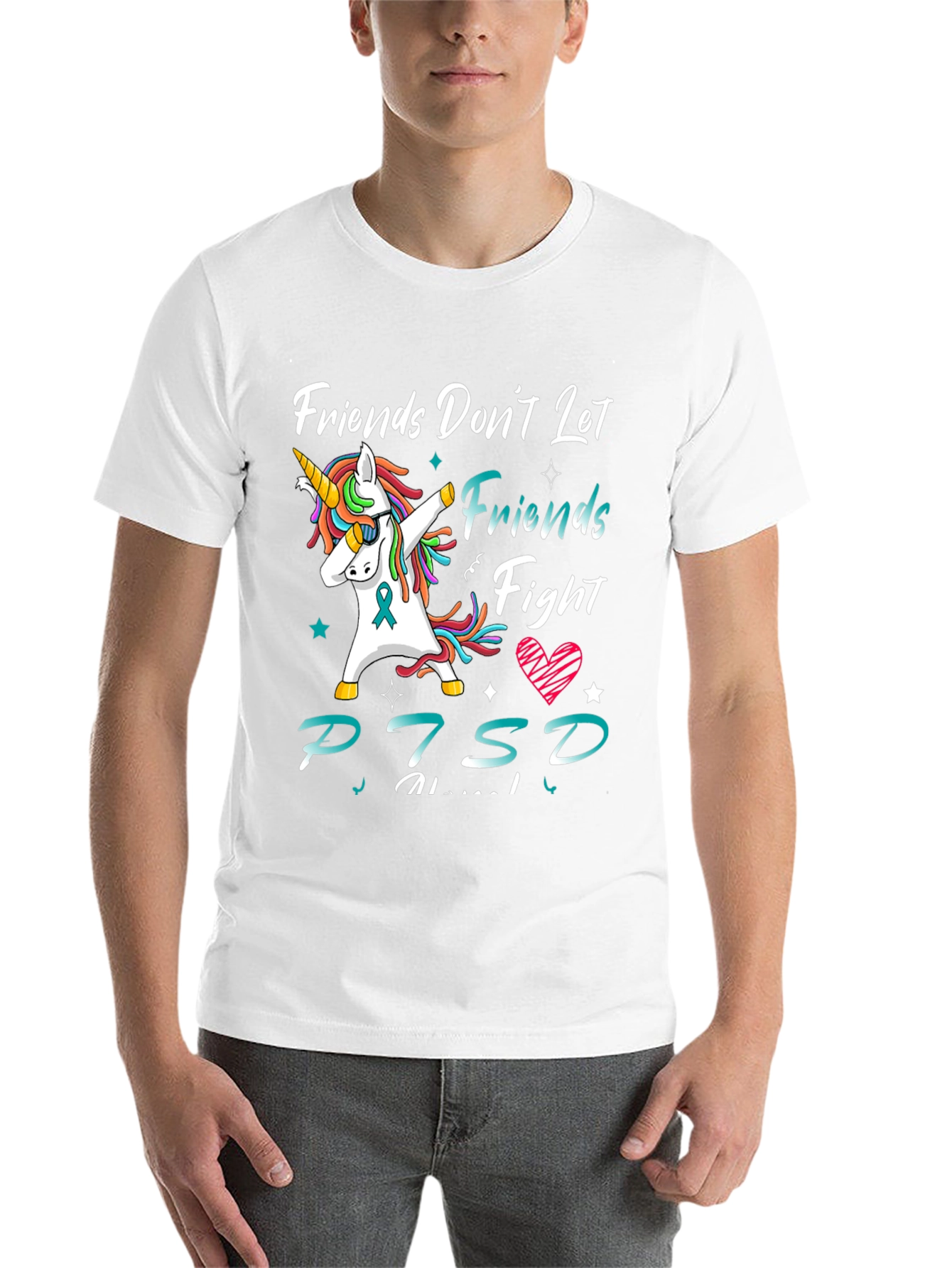 Friends Fight PTSD Unicorn T-Shirt - 14