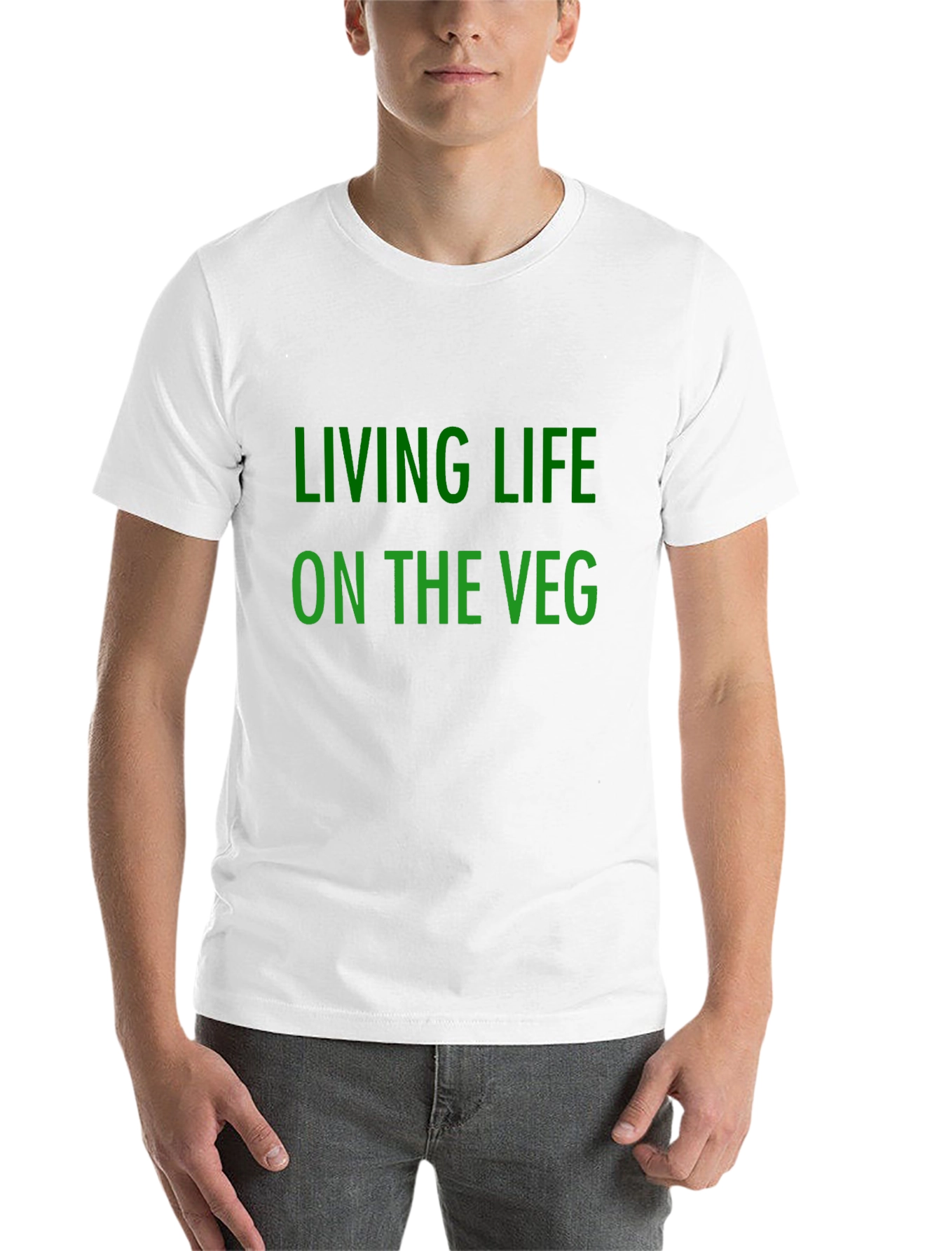 Black Living Life on the Veg T-Shirt - Vegan Lifestyle Tee view 14