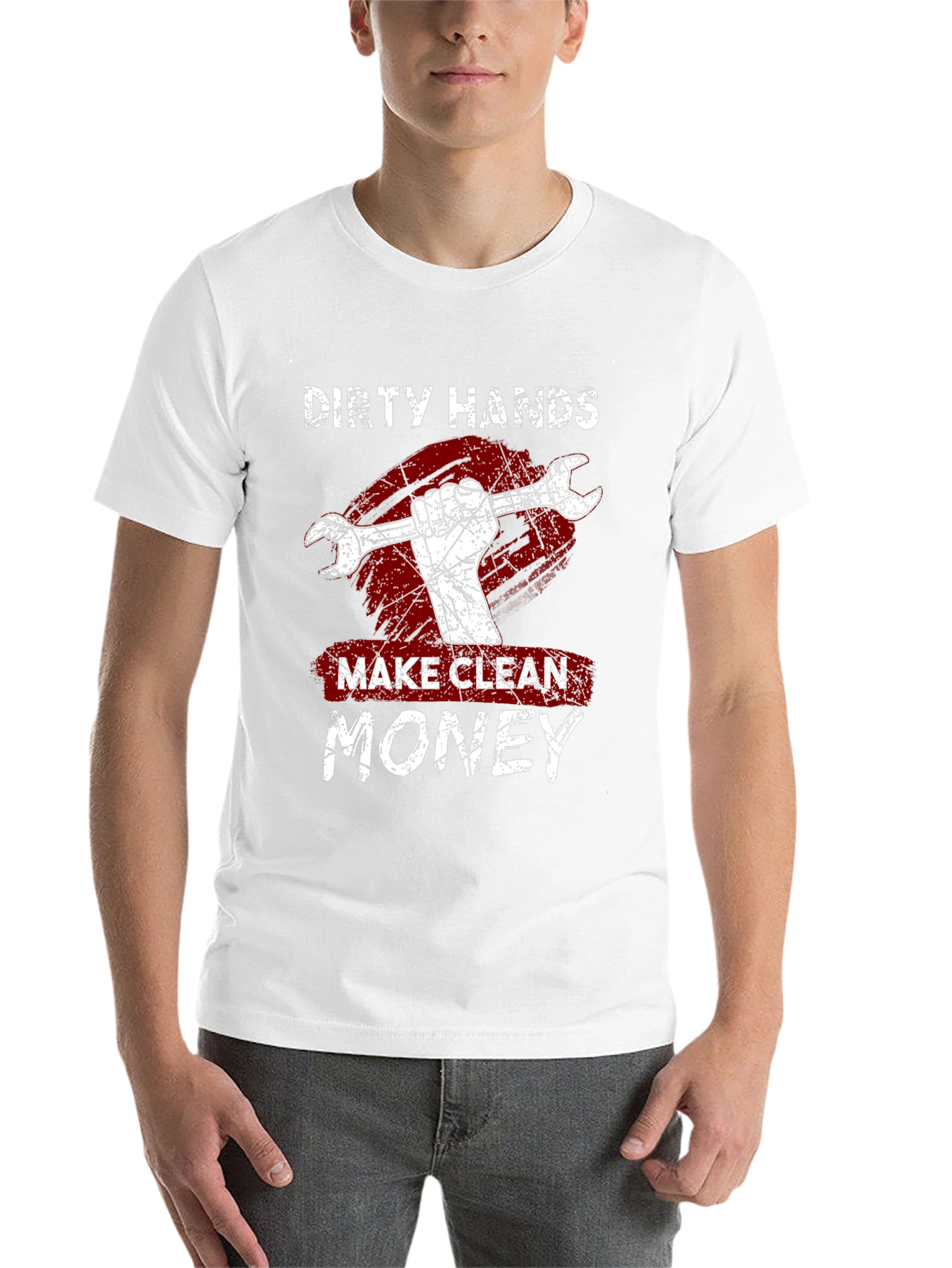Black Dirty Hands Make Clean Money Graphic Tee view 14