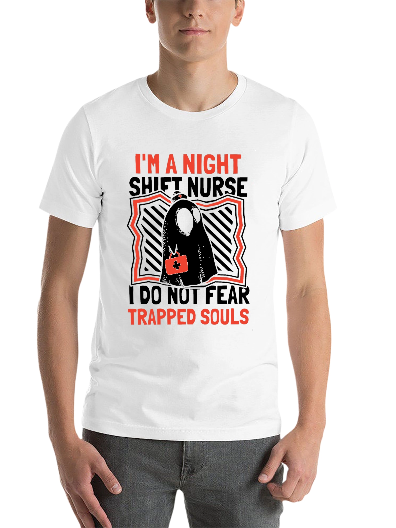 Black Night Shift Nurse Novelty T-Shirt view 14