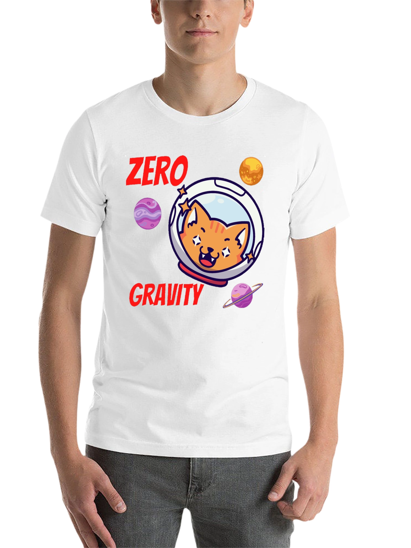 Black Zero Gravity Cat T-Shirt view 14