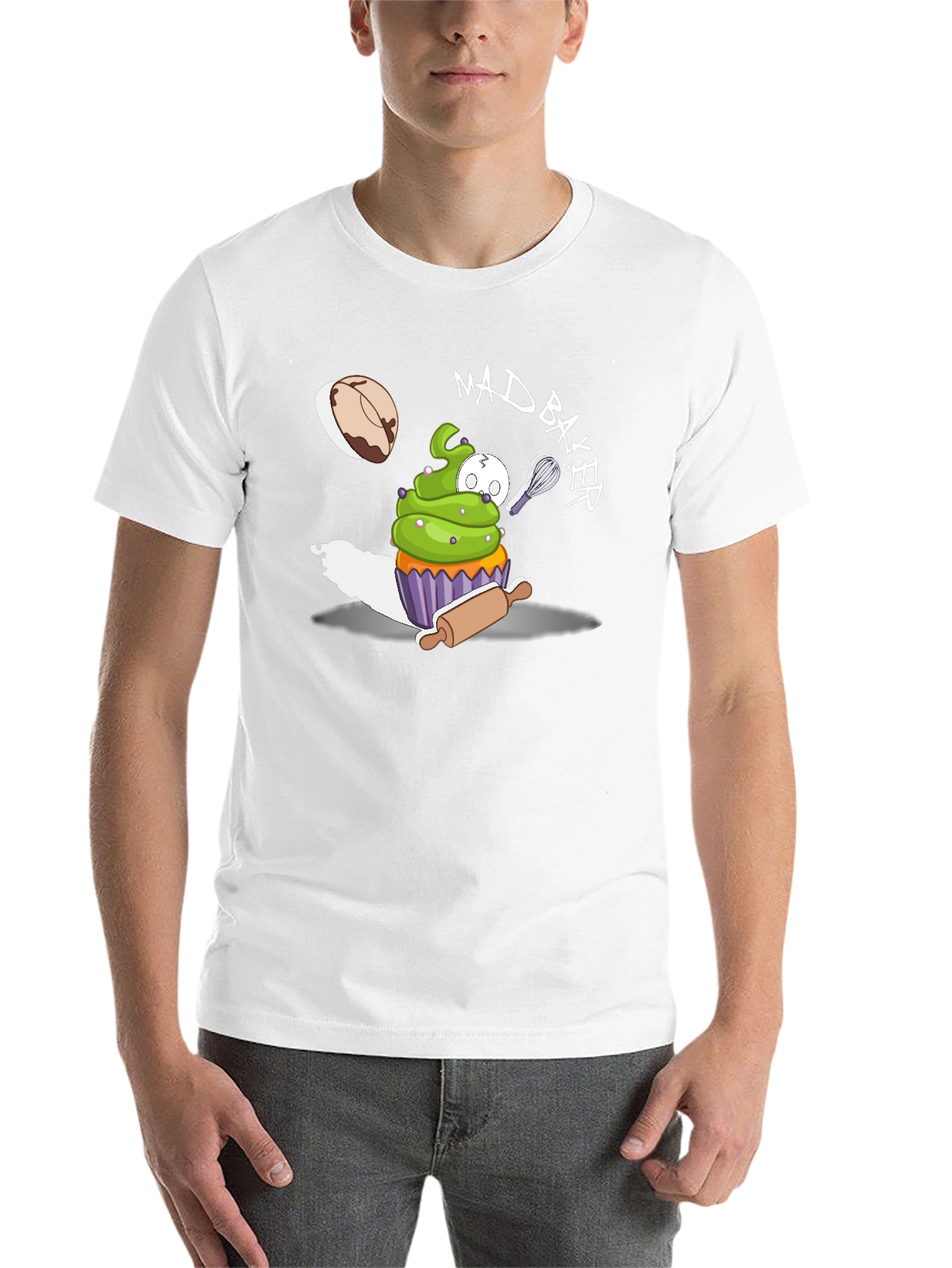 Black Mad Baker Cartoon Graphic T-Shirt view 14