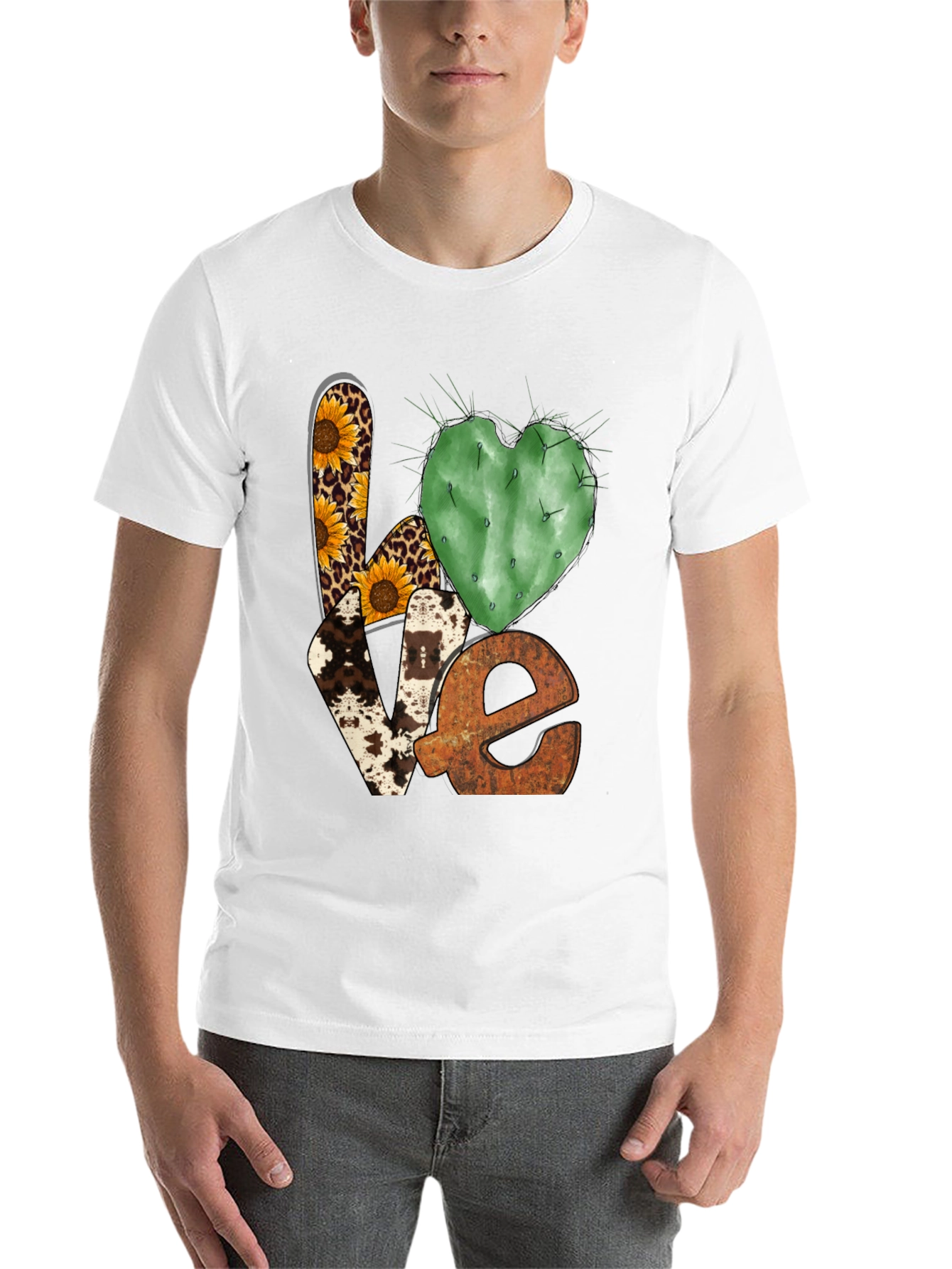Black LOVE Western Graphic Tee - Cactus Heart view 14