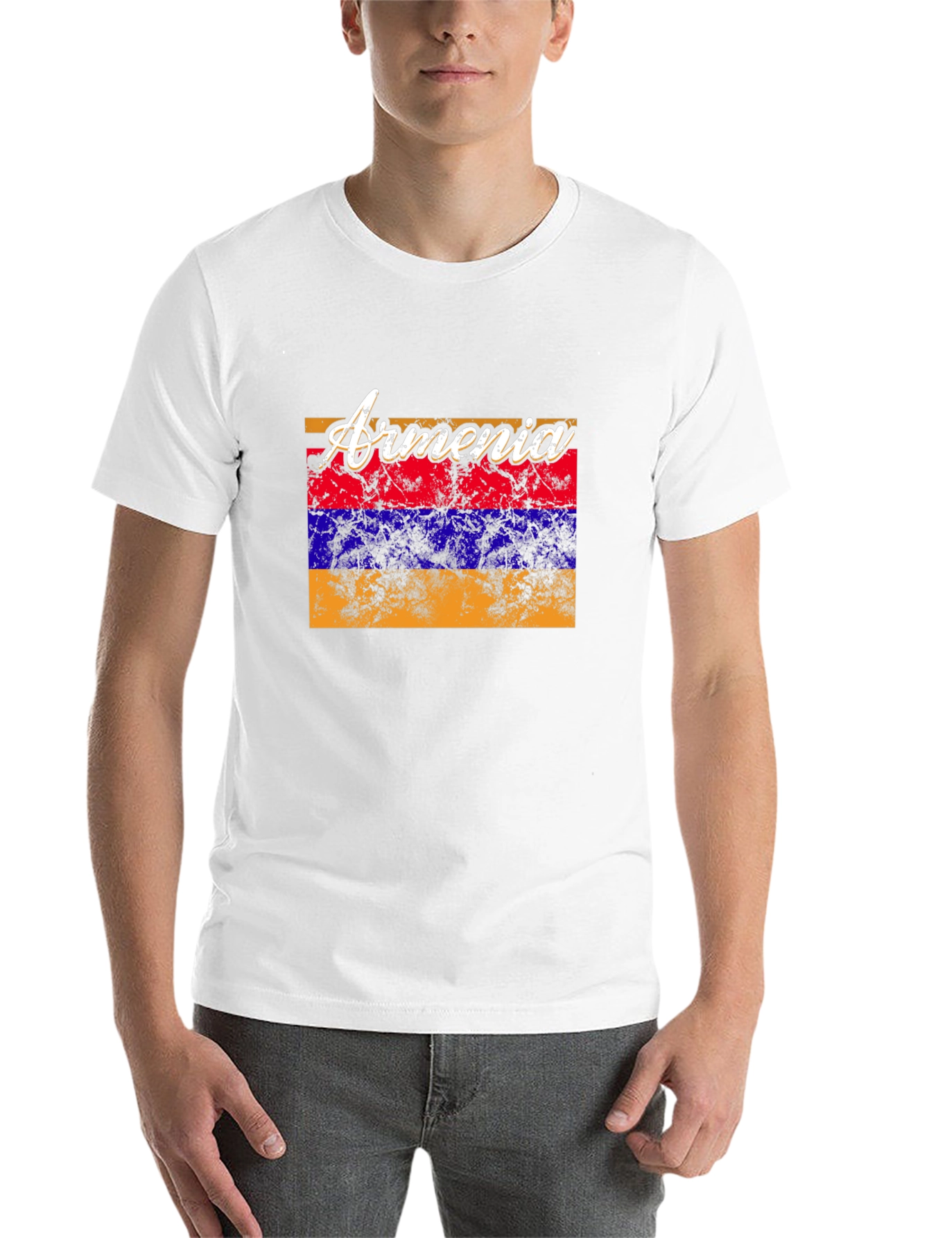 Armenia Flag T-Shirt Distressed Look - 14