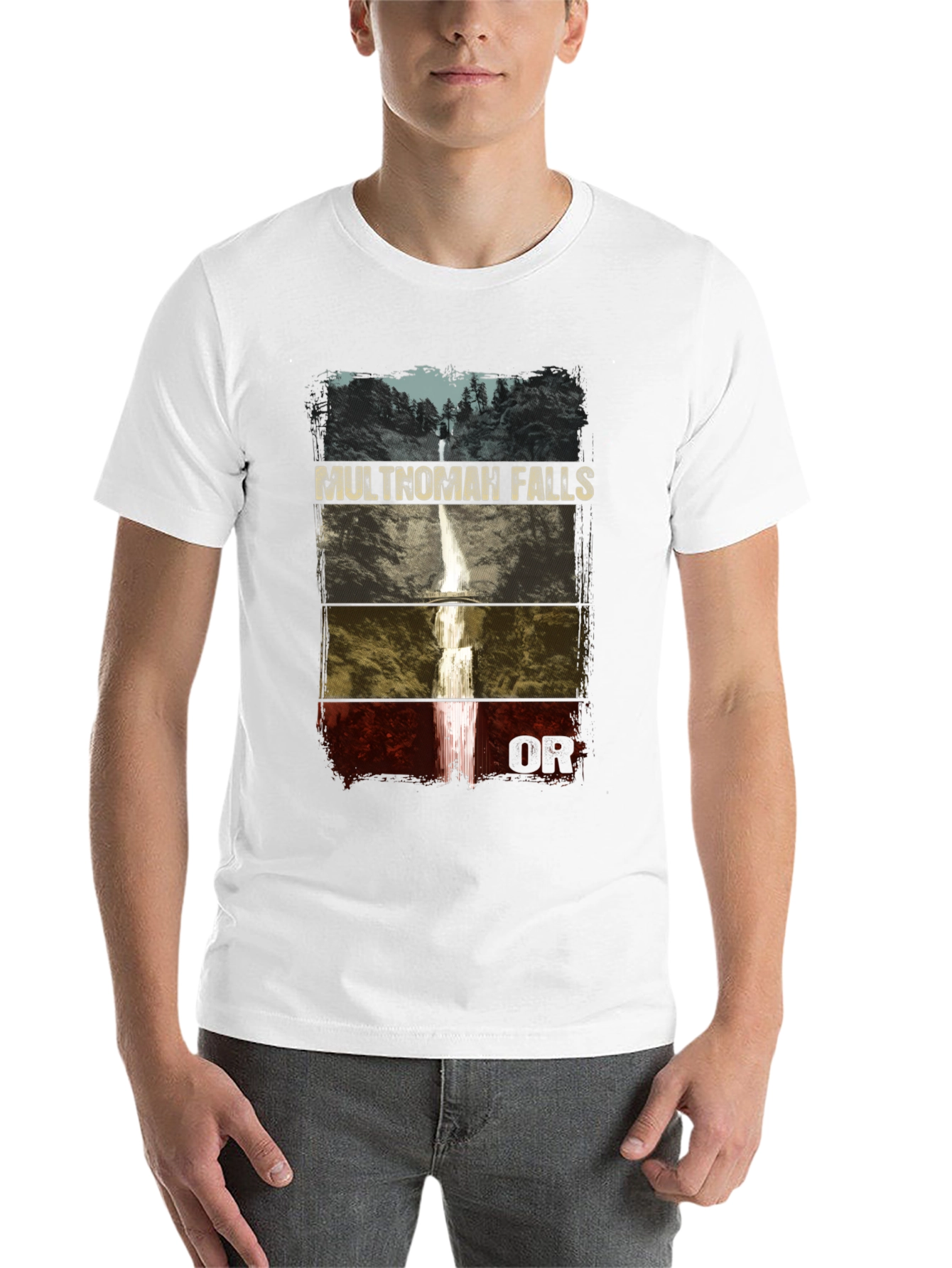 Black Multnomah Falls Graphic T-Shirt view 14