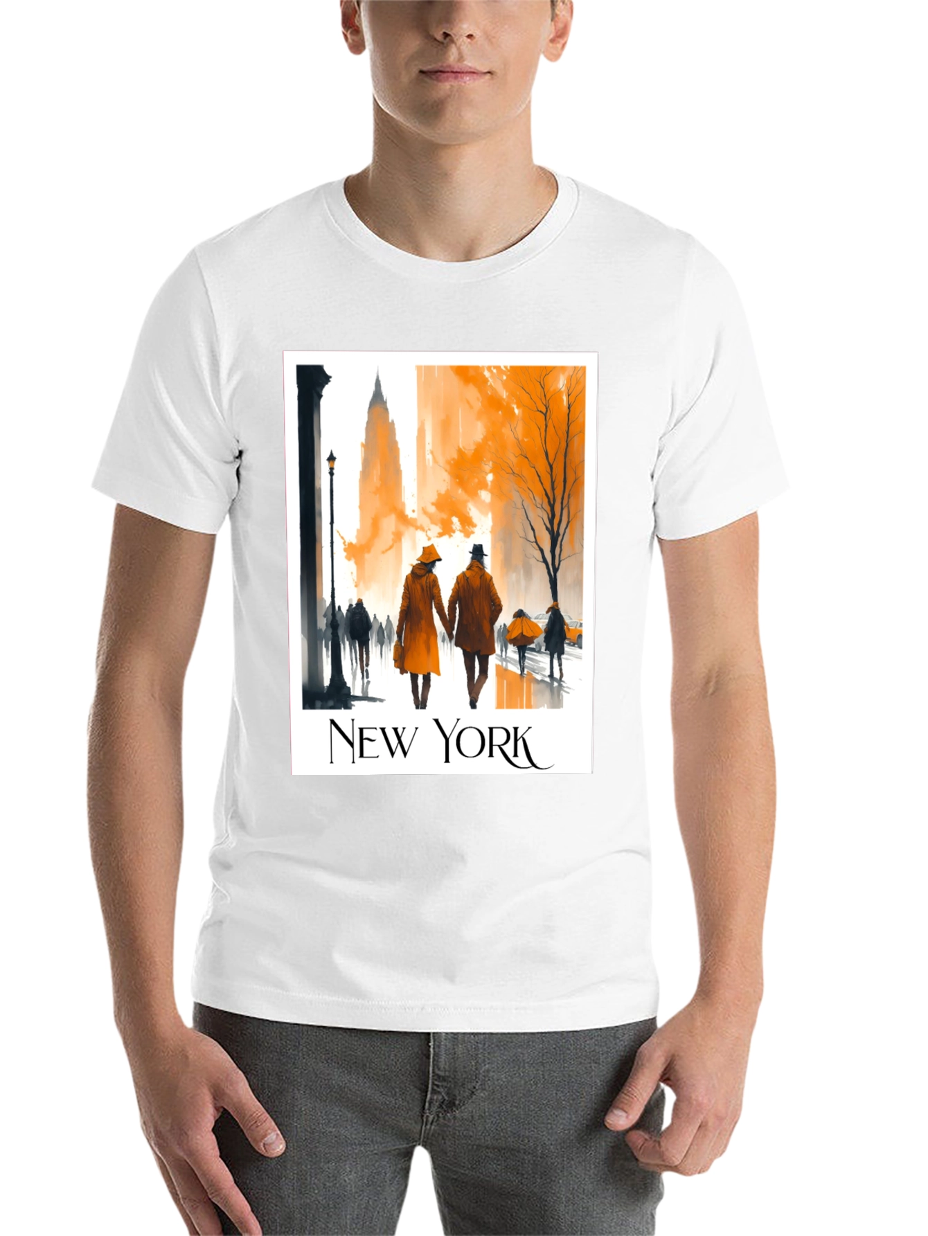 Black New York City Autumn Walk T-Shirt view 14