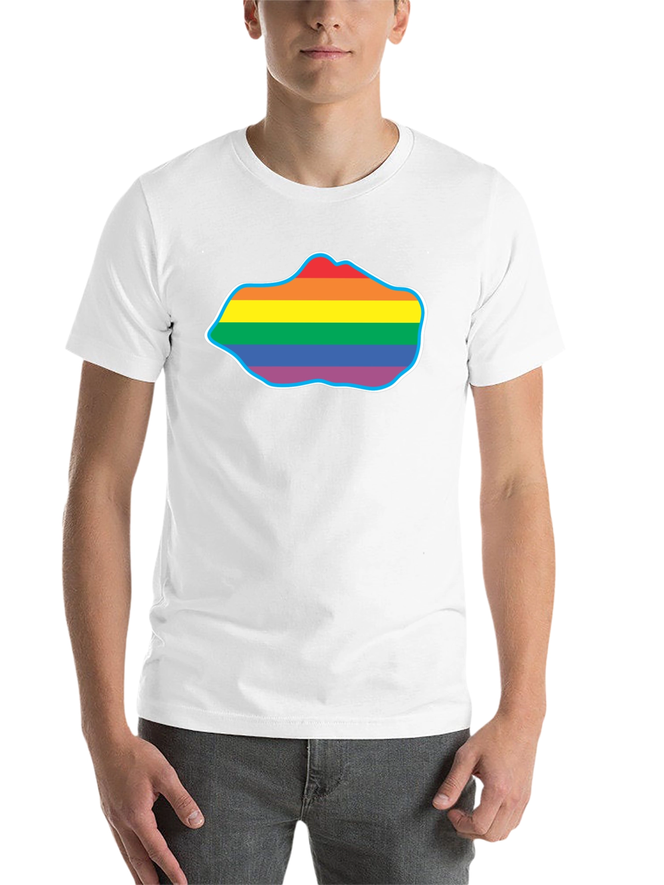 Black Pride Rainbow Cloud T-Shirt - Black Crew Neck view 14