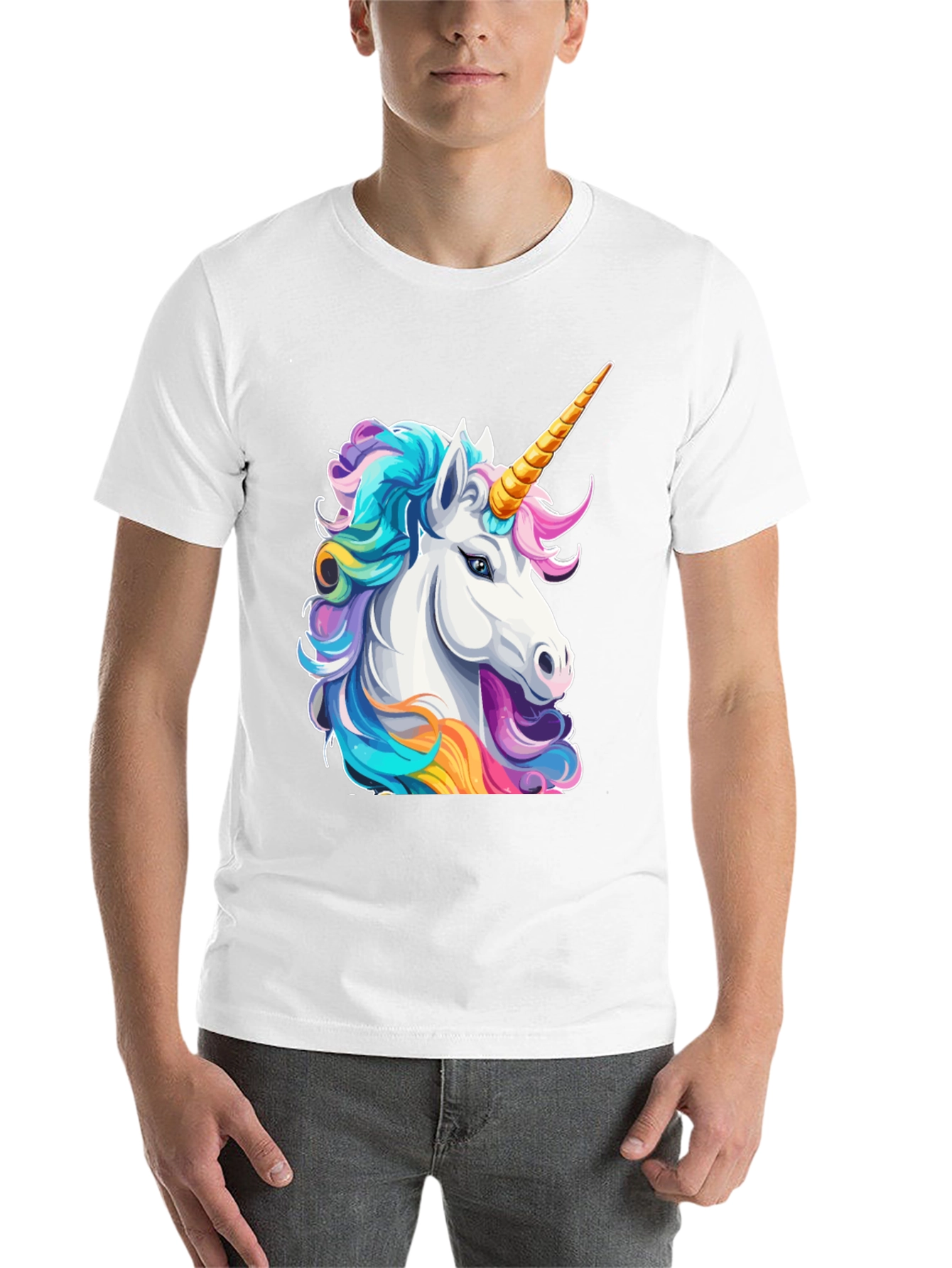 Black Unicorn Graphic Tee - Black Cotton T-Shirt view 14