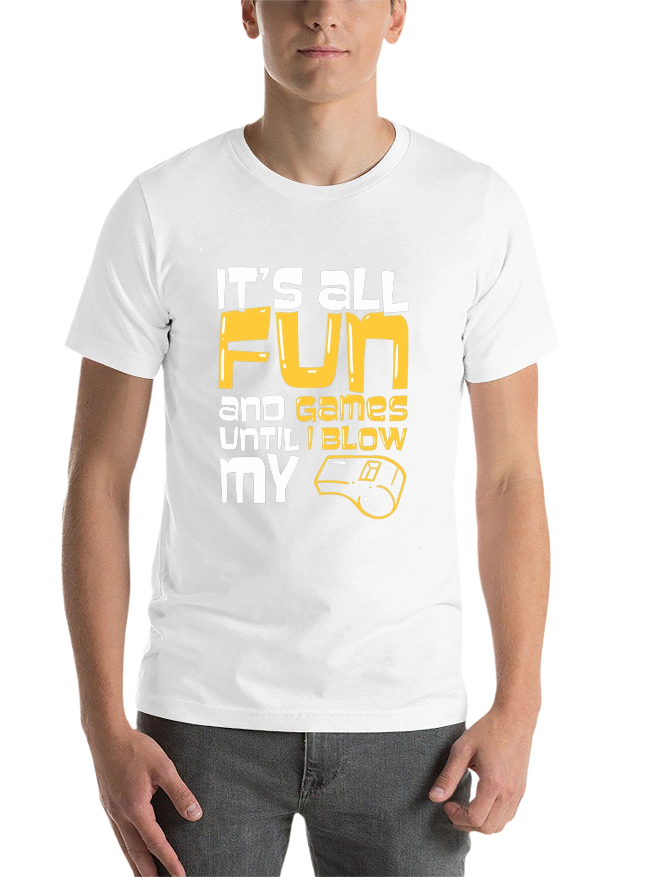 Black Funny Referee T-Shirt: It's All Fun and Games Until I Blow My Whistle view 14