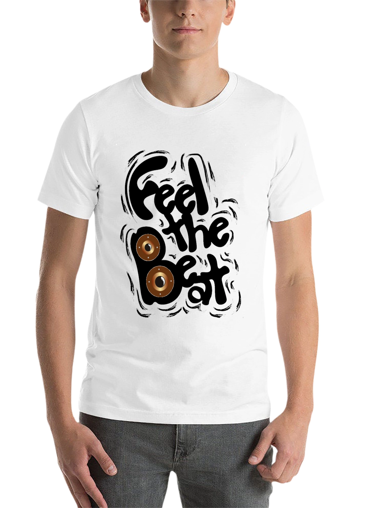 Black Feel the Beat Black Graphic Tee view 14