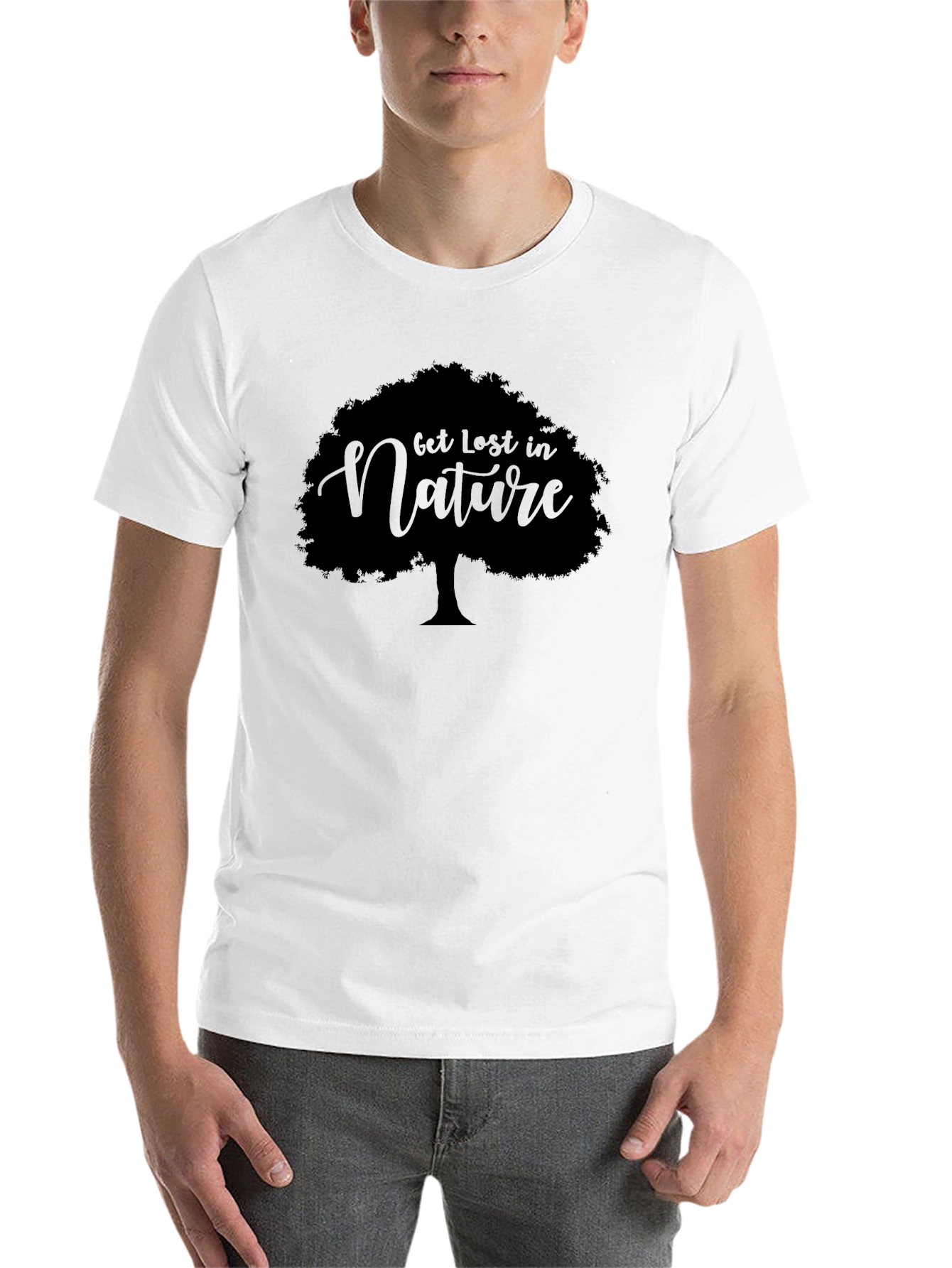 Black Get Lost in Nature Tree Graphic Tee - Black view 14
