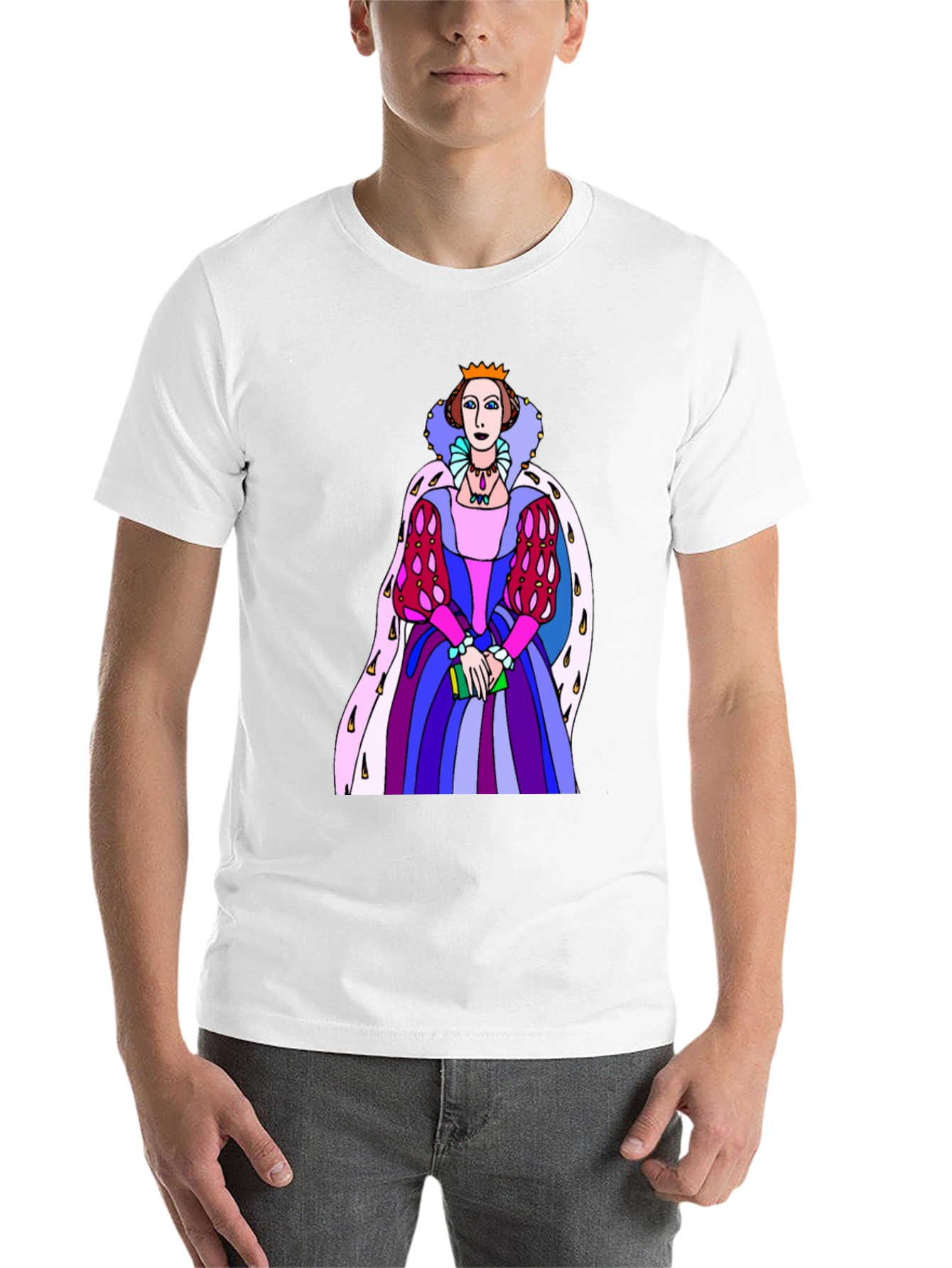 Black Queen Elizabeth Graphic T-Shirt - Novelty Tee view 14