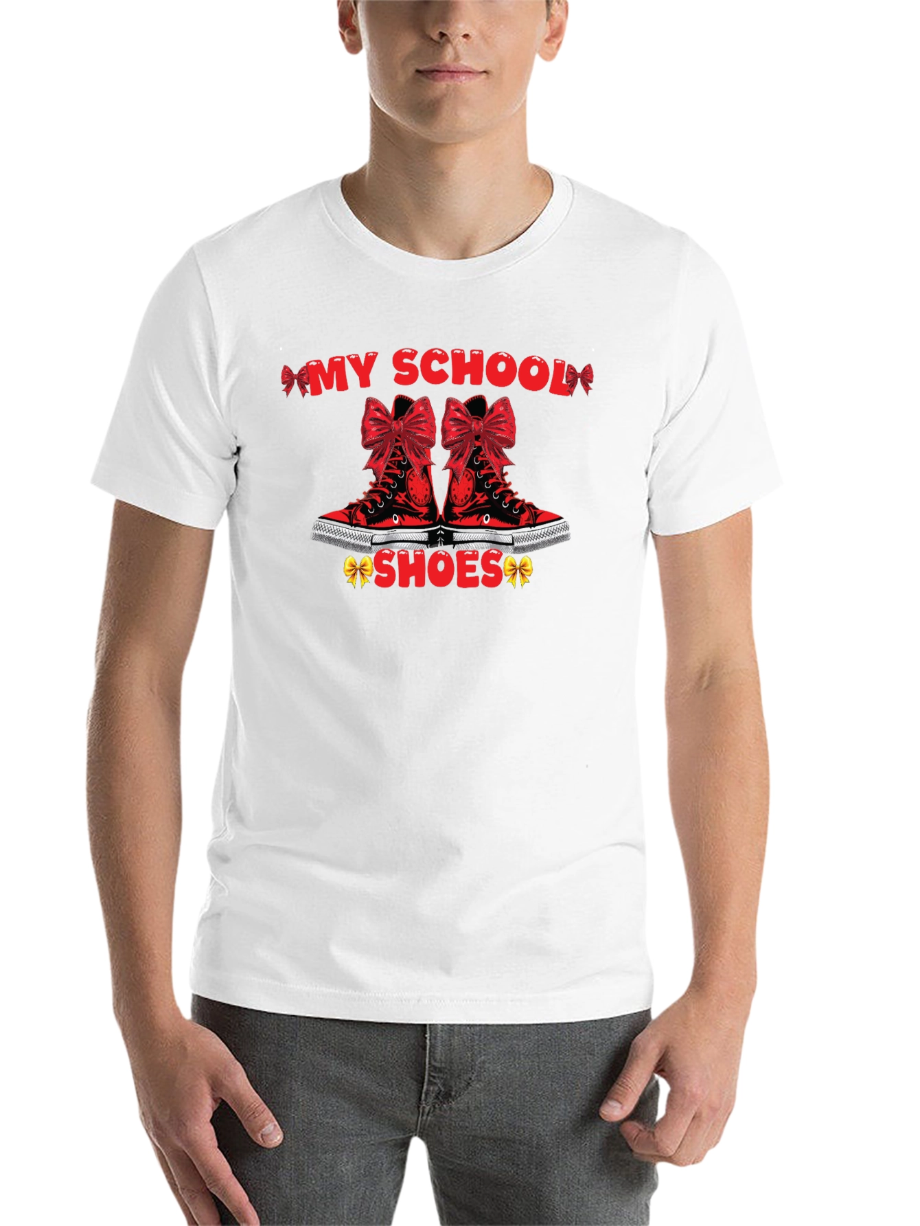 Black My School Shoes T-Shirt view 14