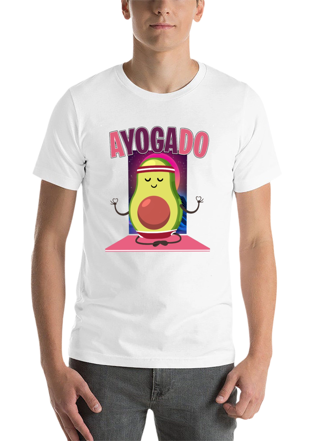 Black Ayogado Avocado Yoga T-Shirt view 14