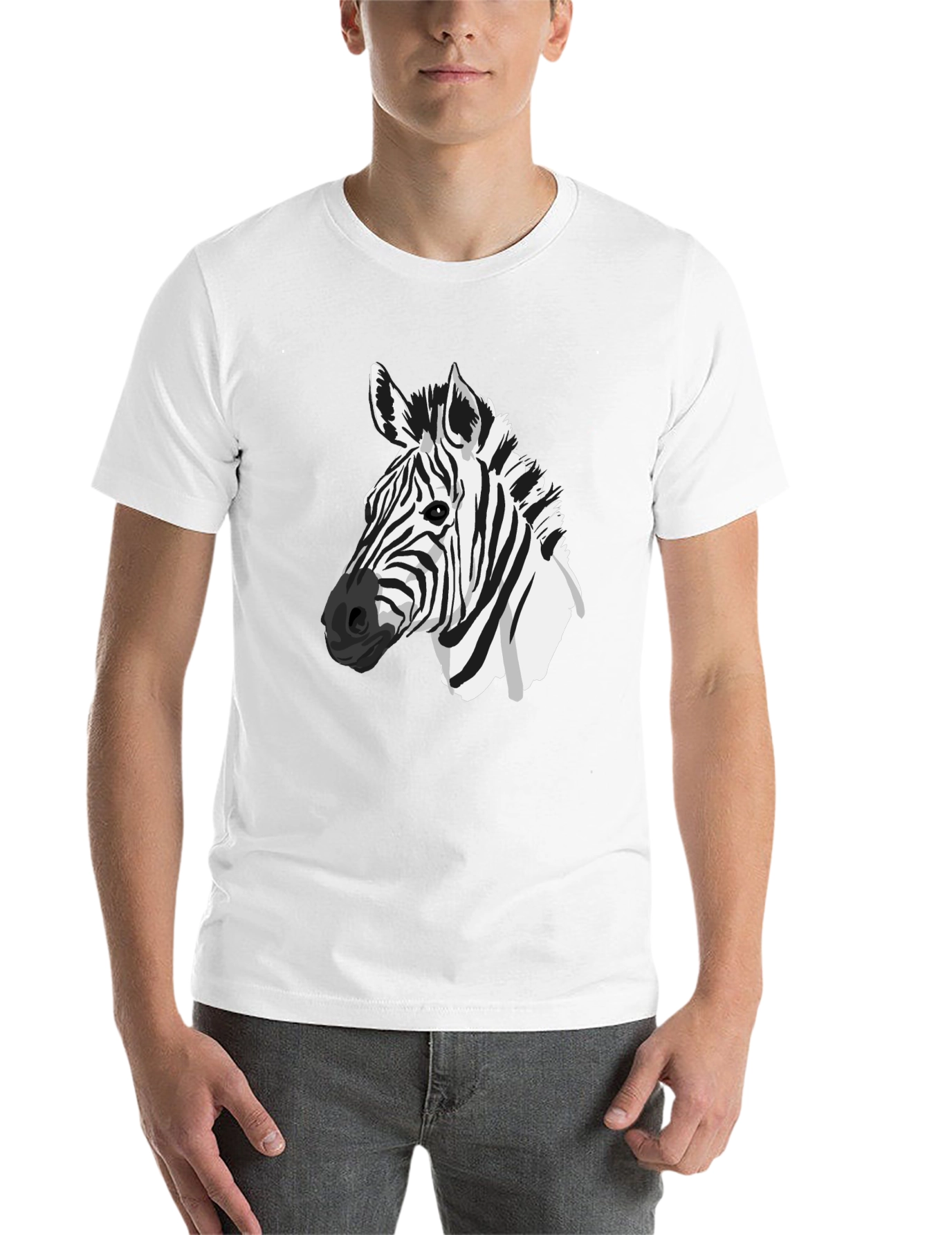 Black Zebra Graphic Tee - Black Casual T-Shirt view 14