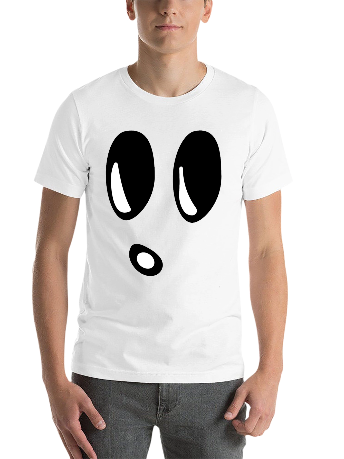 Black Funny Ghost Face Black T-Shirt view 14