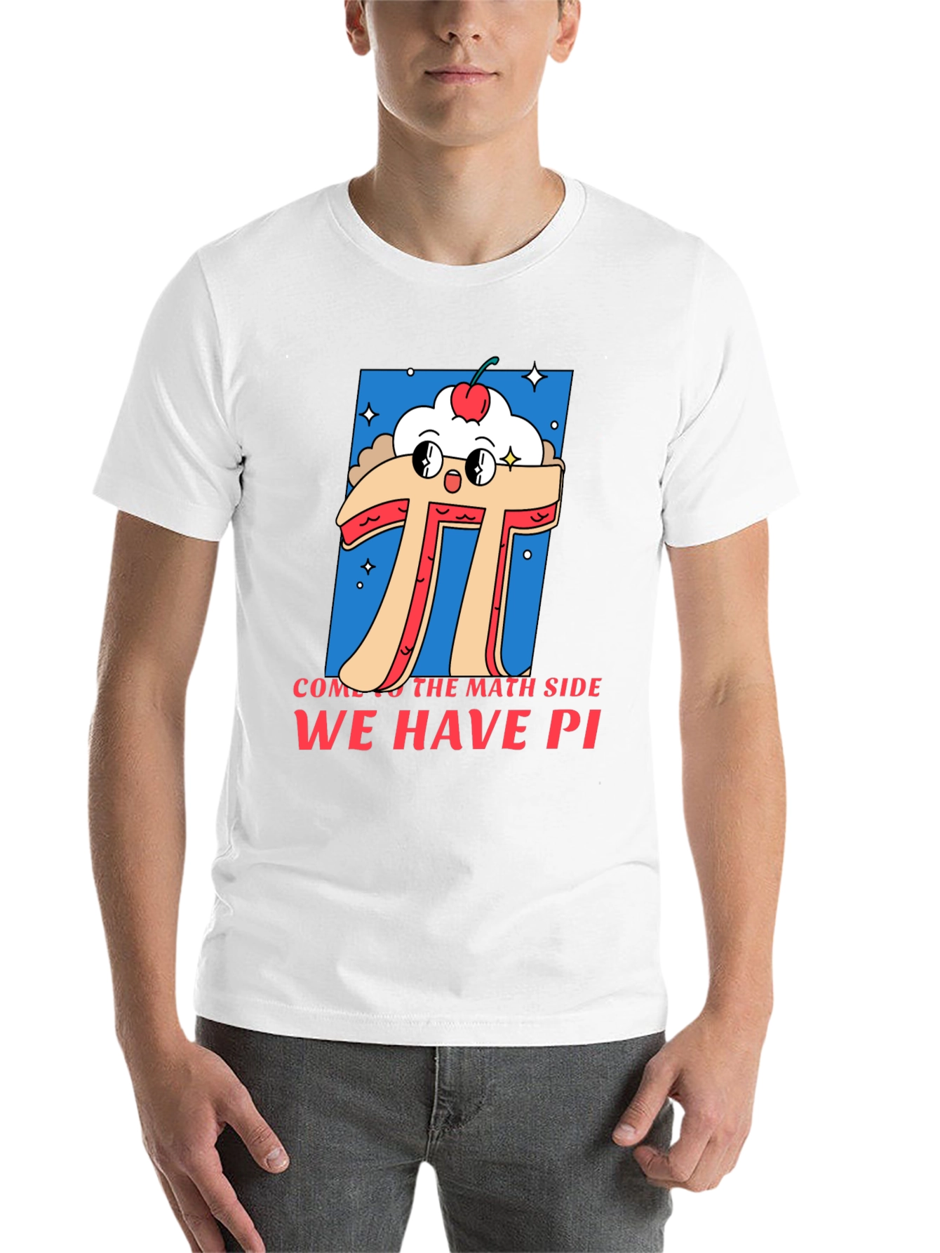 Black Math Humor T-Shirt - "Come to the Math Side, We Have Pi" view 14